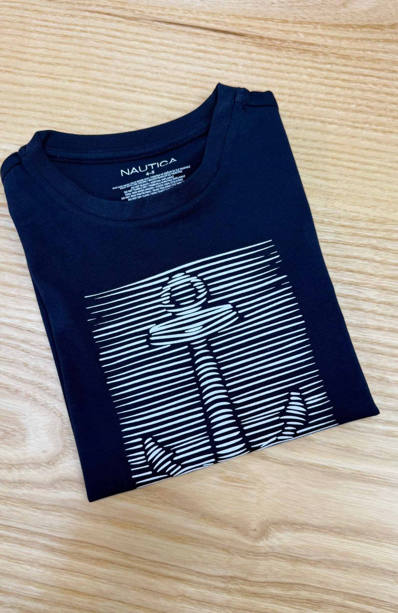 C2431 N.TCA ÇAPA BASKILI LACİVERT T-SHIRT