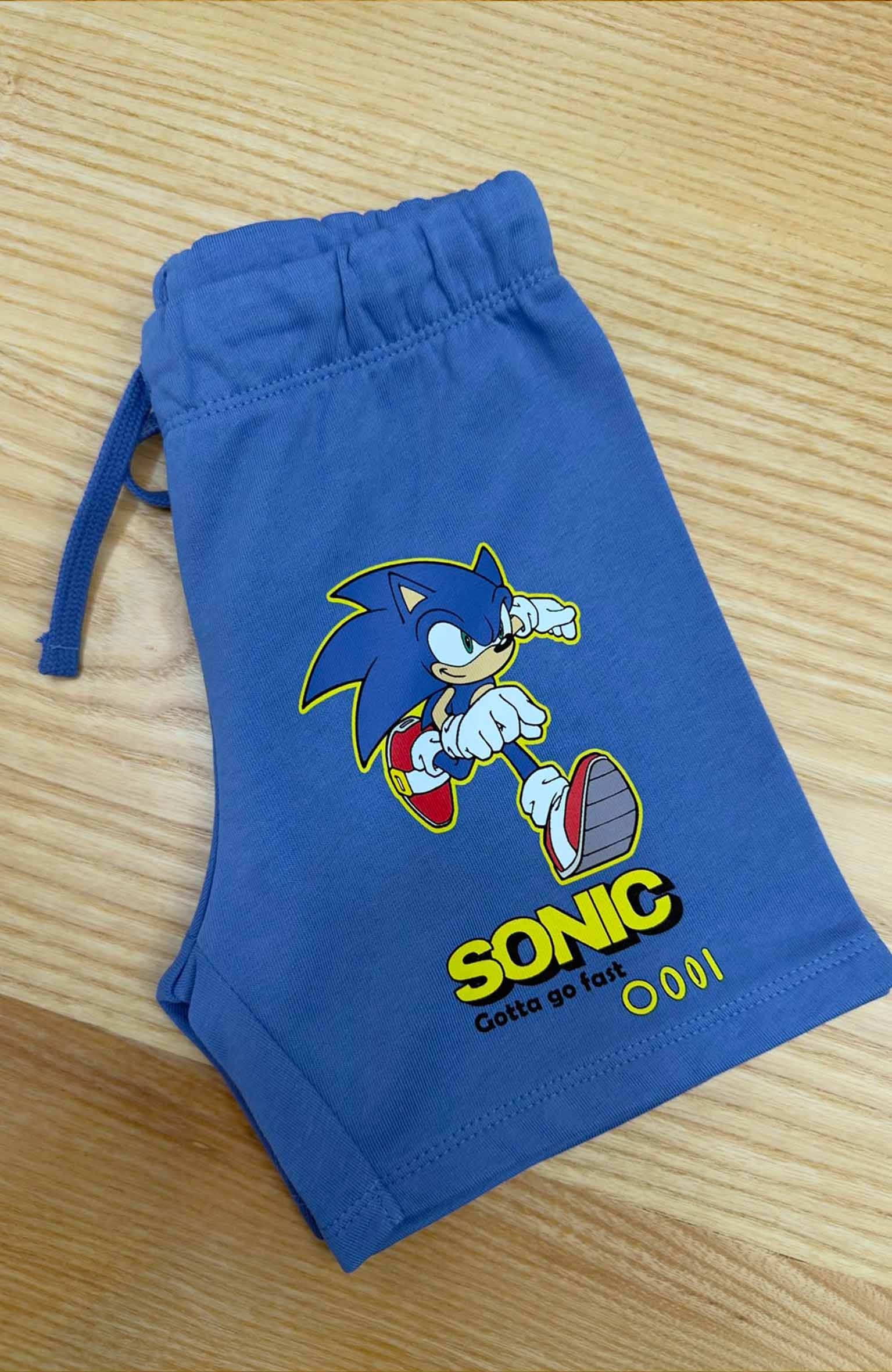 C2492 SONIC BASKILI MAVİ ŞORT