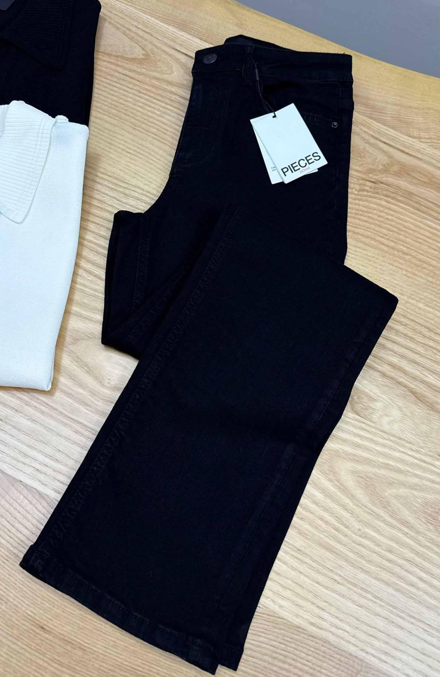 K3698 PIE.CES STRAIGHT FİT LİKRALI SİYAH JEAN