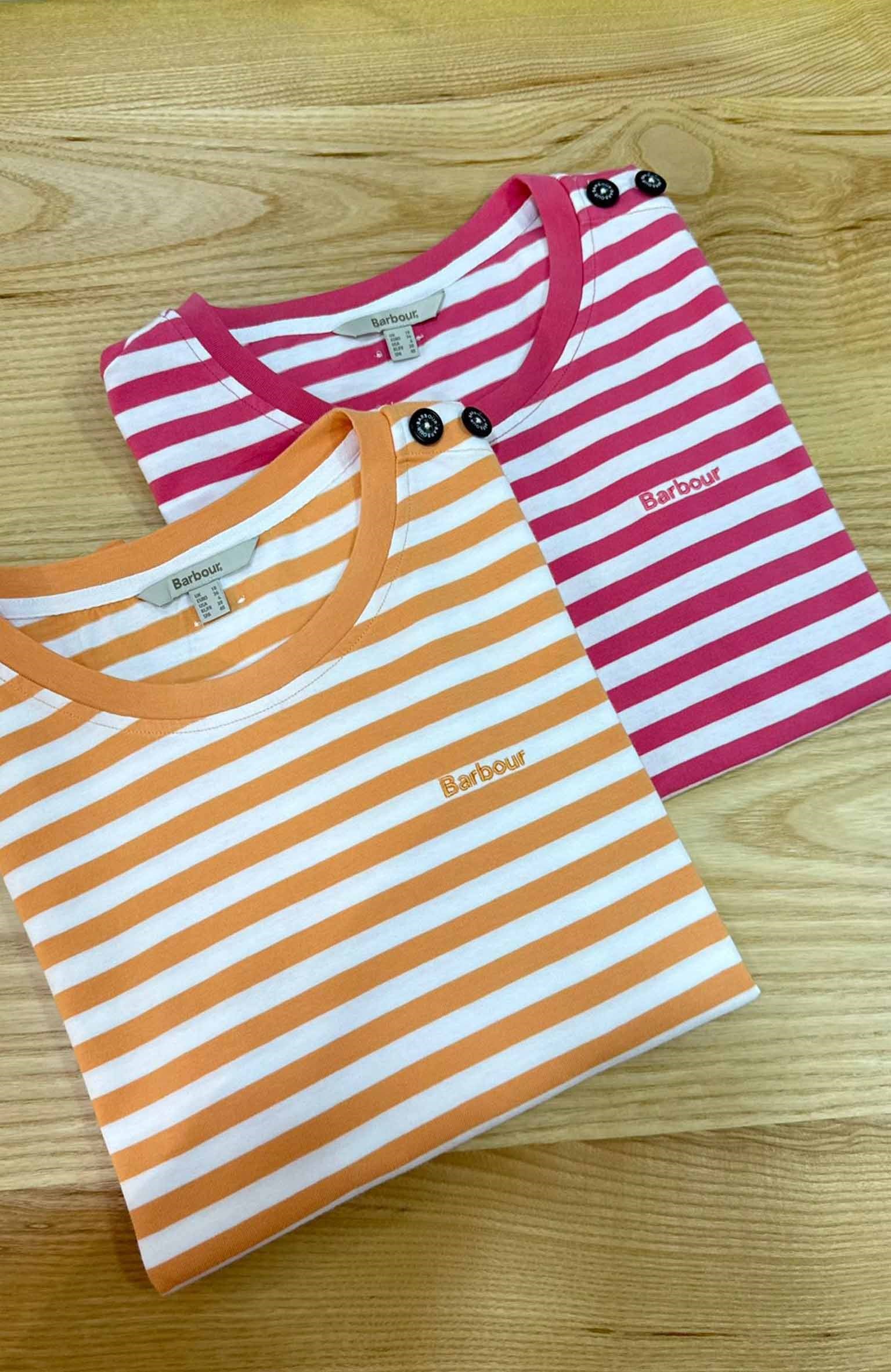 K3711 BRBOUR ÇİZGİLİ DÜĞME DETAYLI T-SHIRT