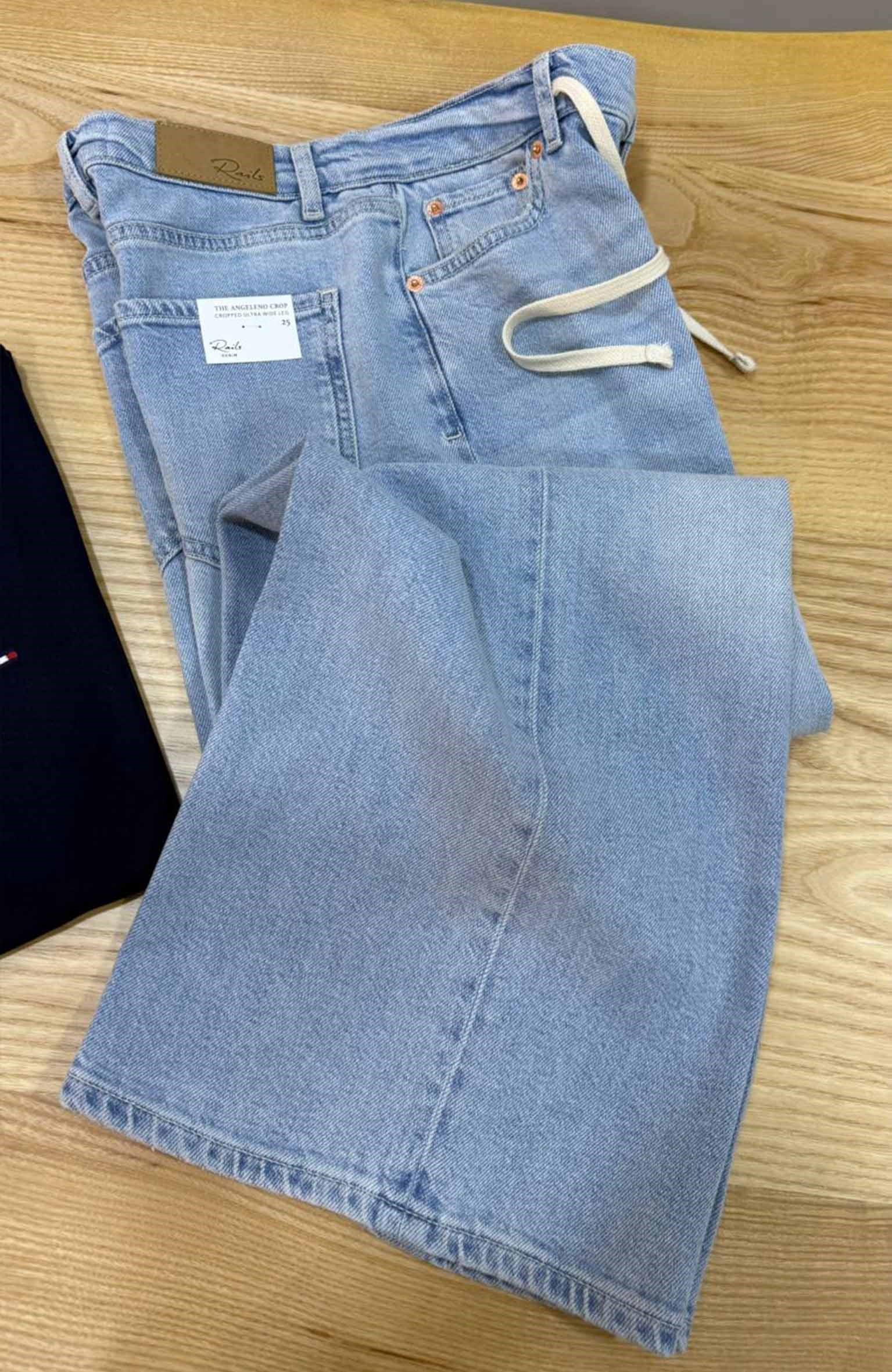 K3885 RA.ILS WİDE LEG MAVİ CROP JEAN