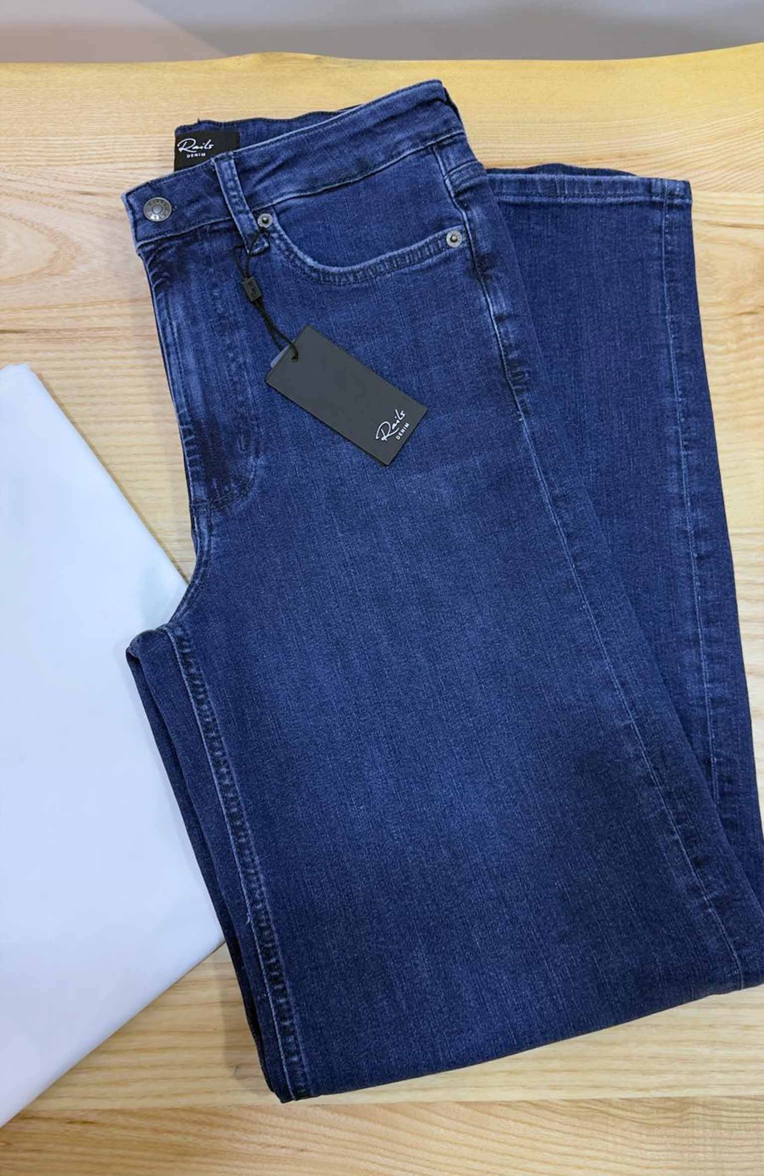 K3893 RA.ILS HİGH RİSE WİDE LEG LACİVERT JEAN