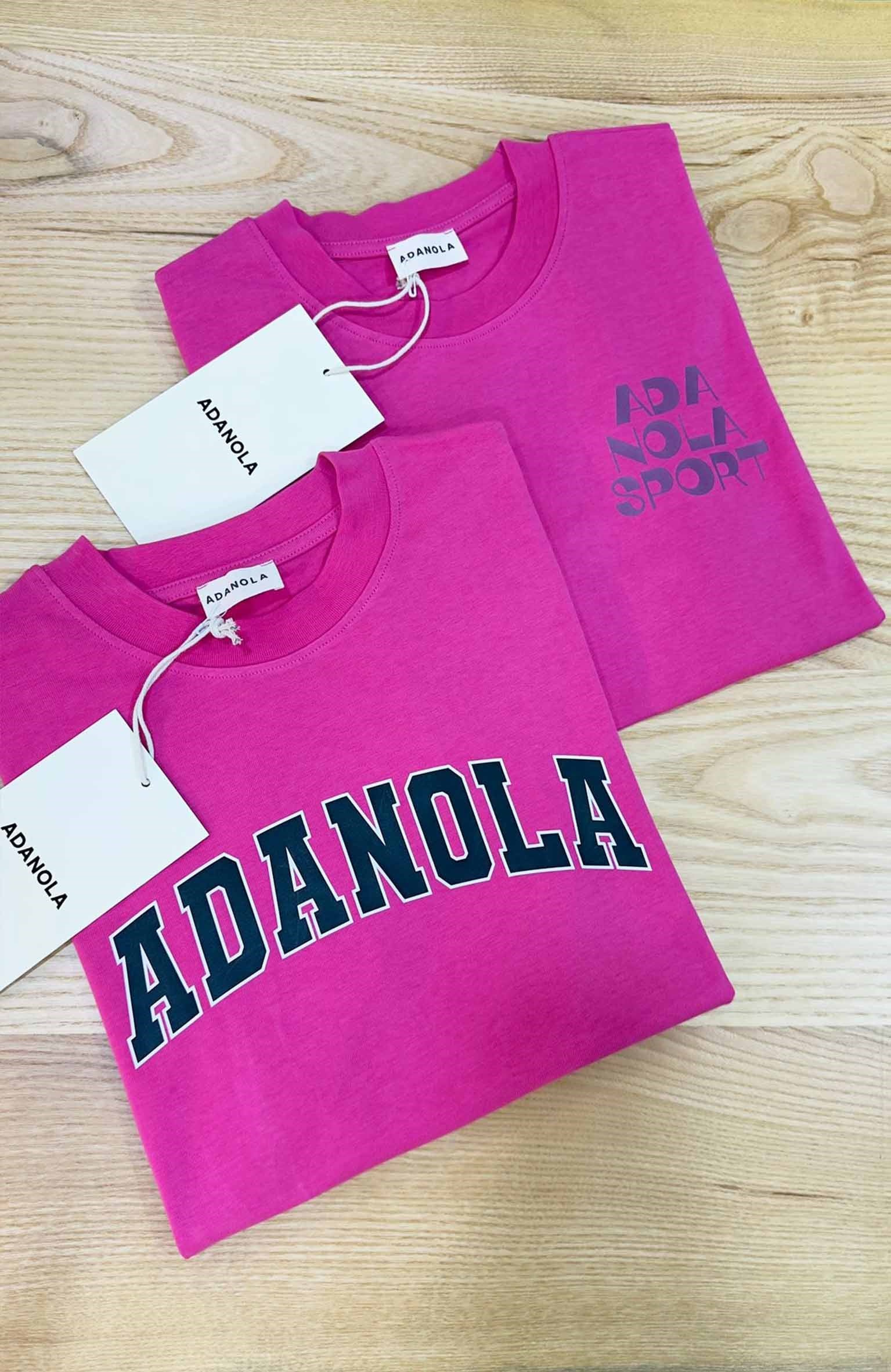 K3972 BASKILI FUŞYA T-SHIRT