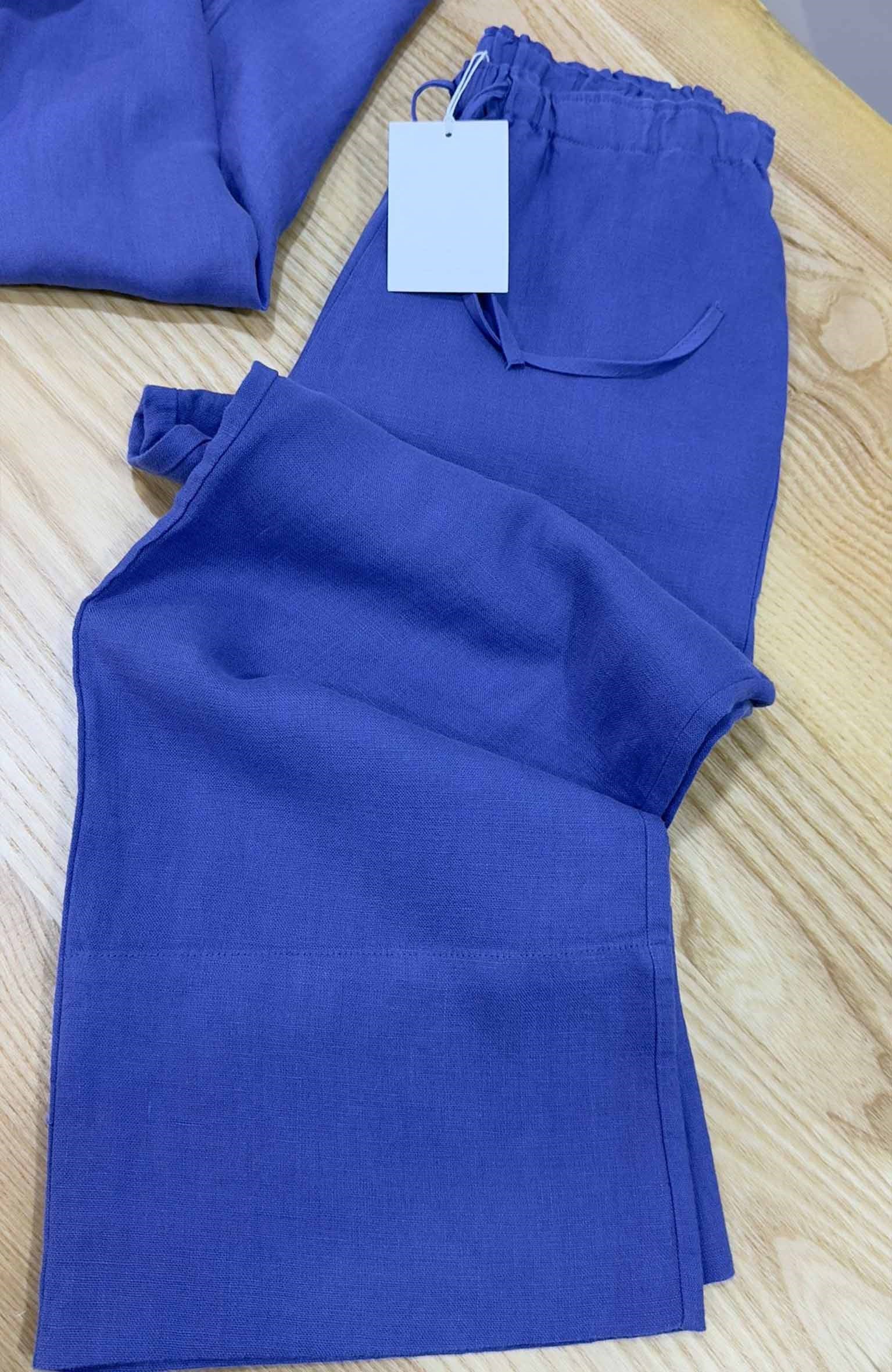 K4006 C.OS MAVİ KETEN PANTOLON