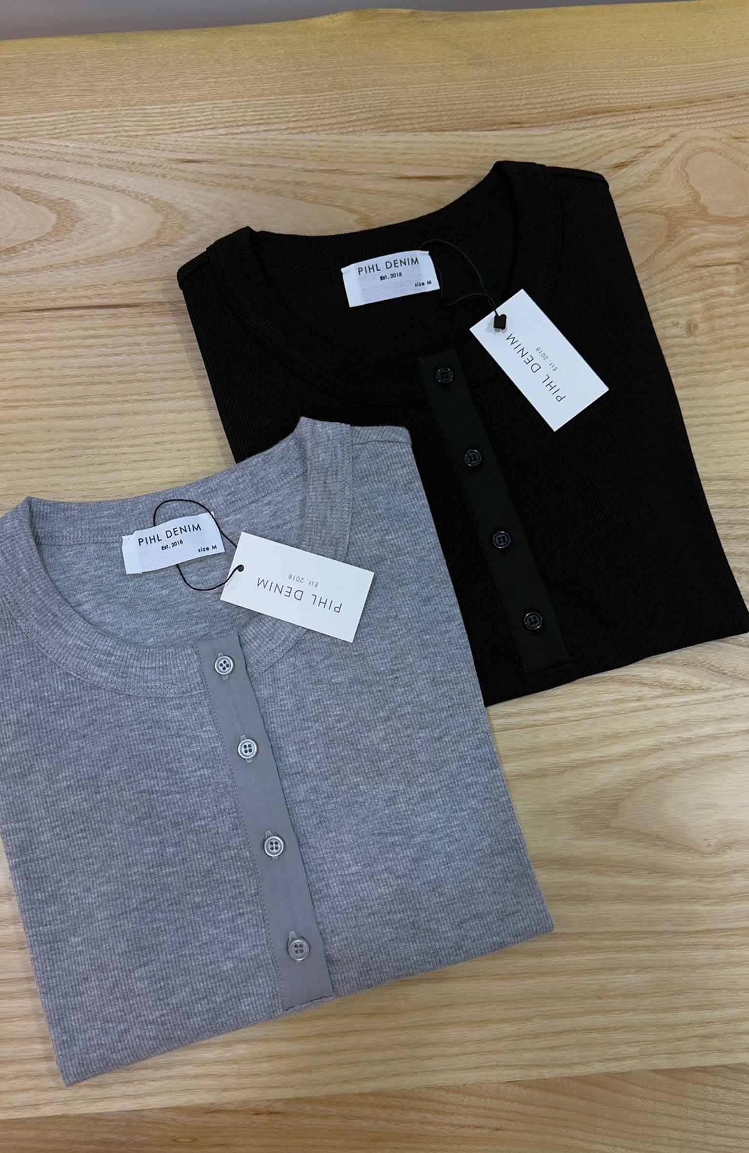 K4009  PIHL D. 4 DÜĞMELİ FİTİLLİ T-SHIRT
