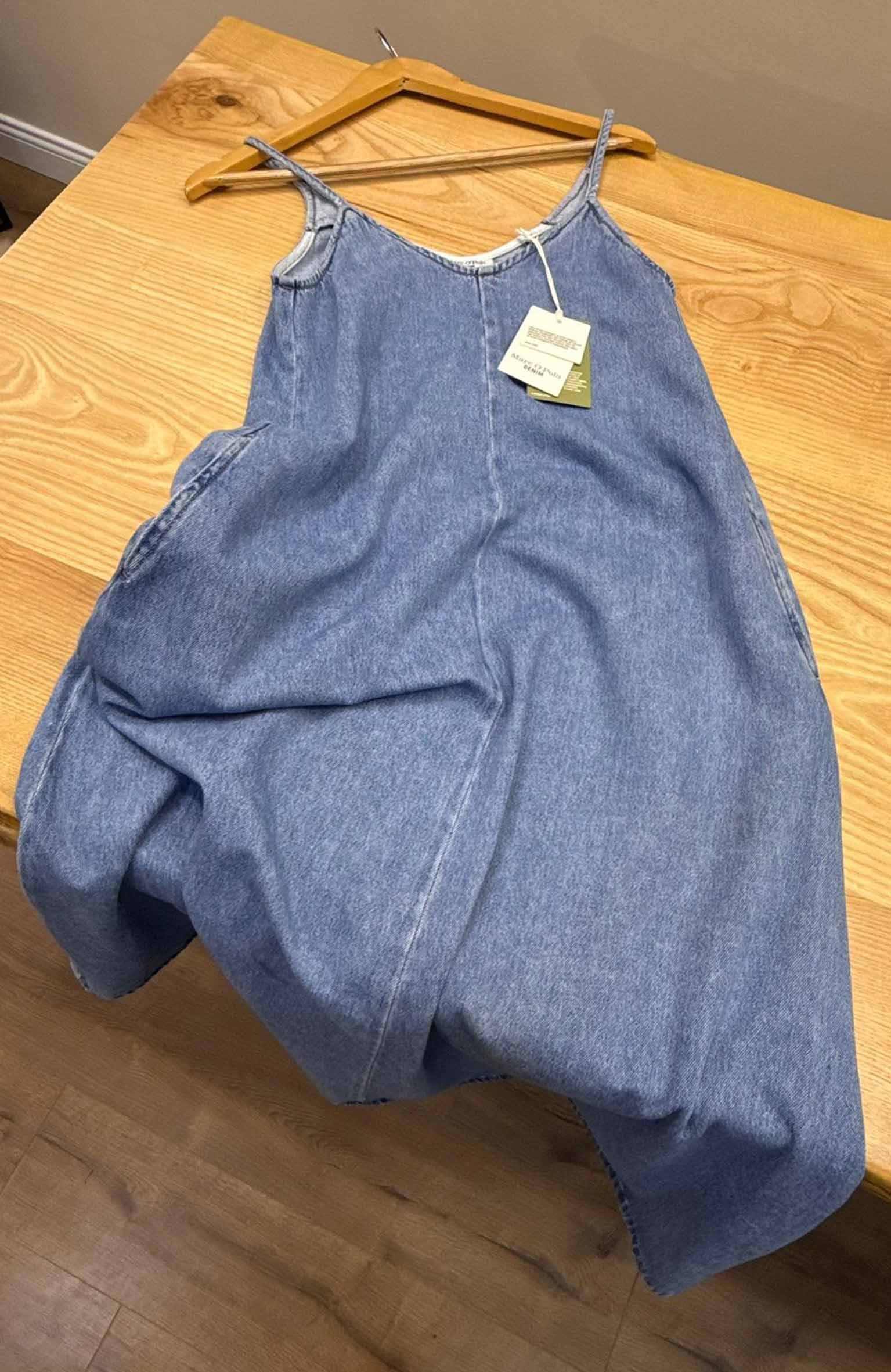 K4042 M.POLO ASKILI DENİM ELBİSE