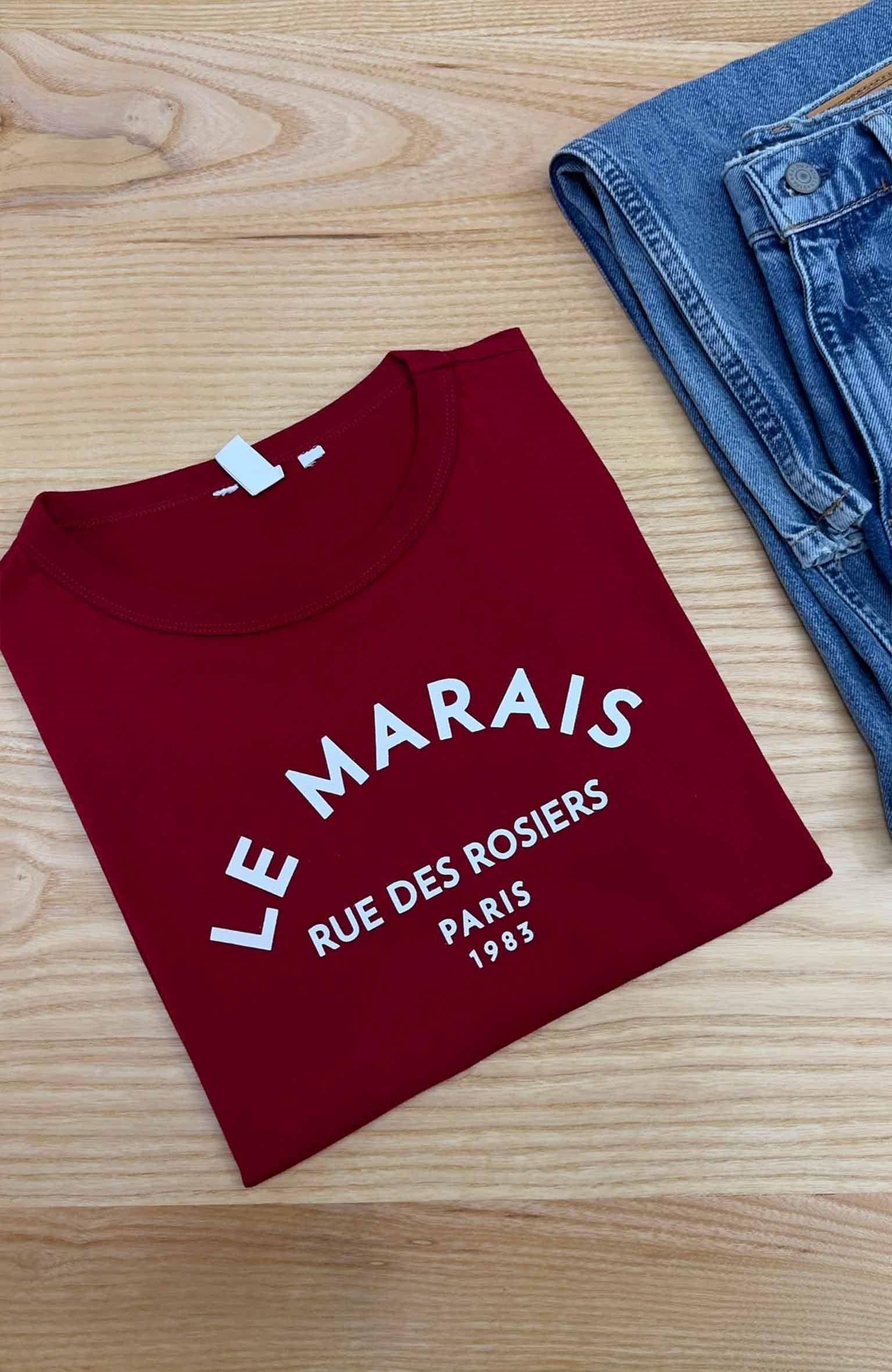 K4231 BASKILI BORDO T-SHIRT