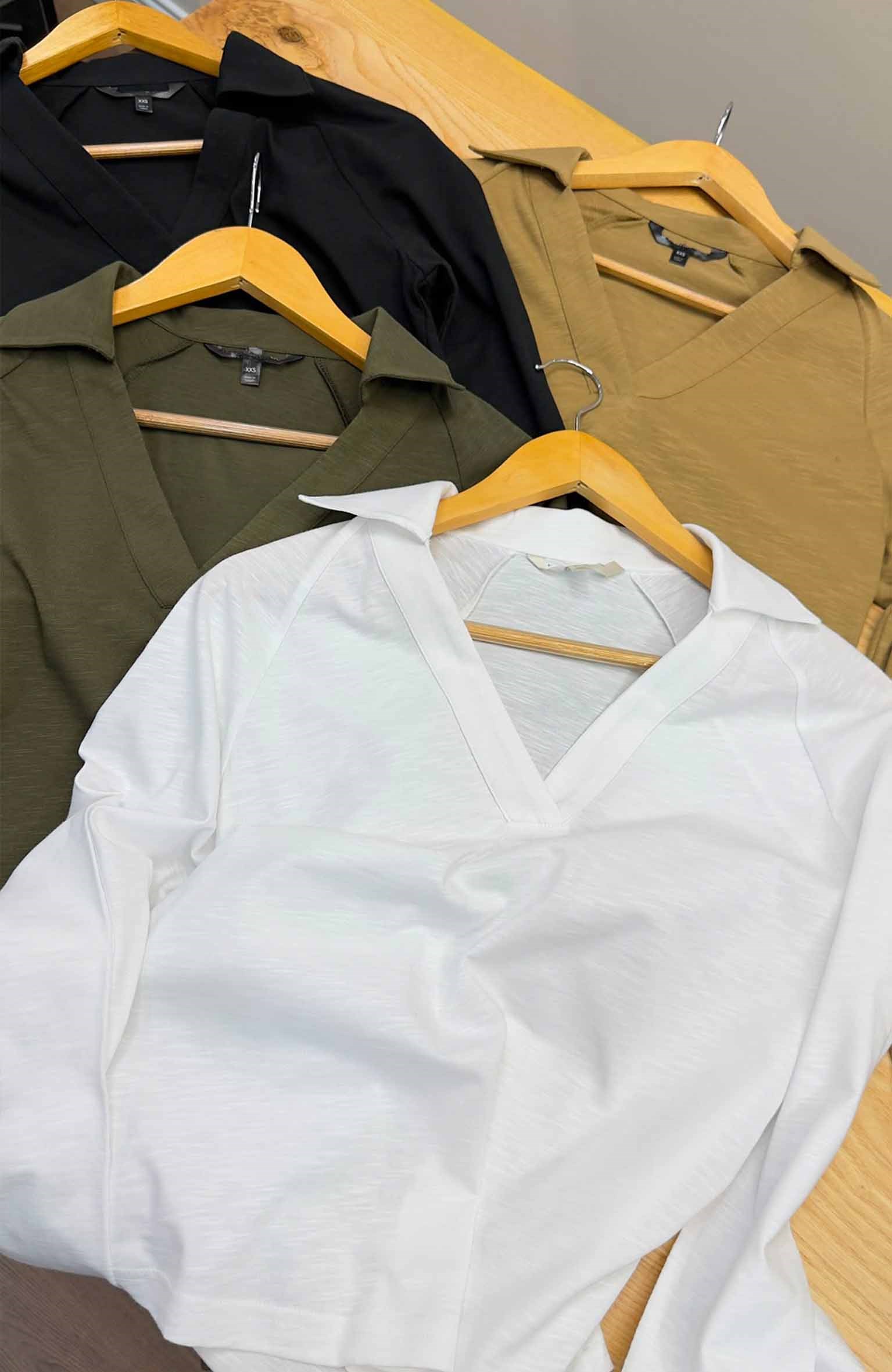 K4232 B.R V POLO YAKA UZUN KOL T-SHIRT