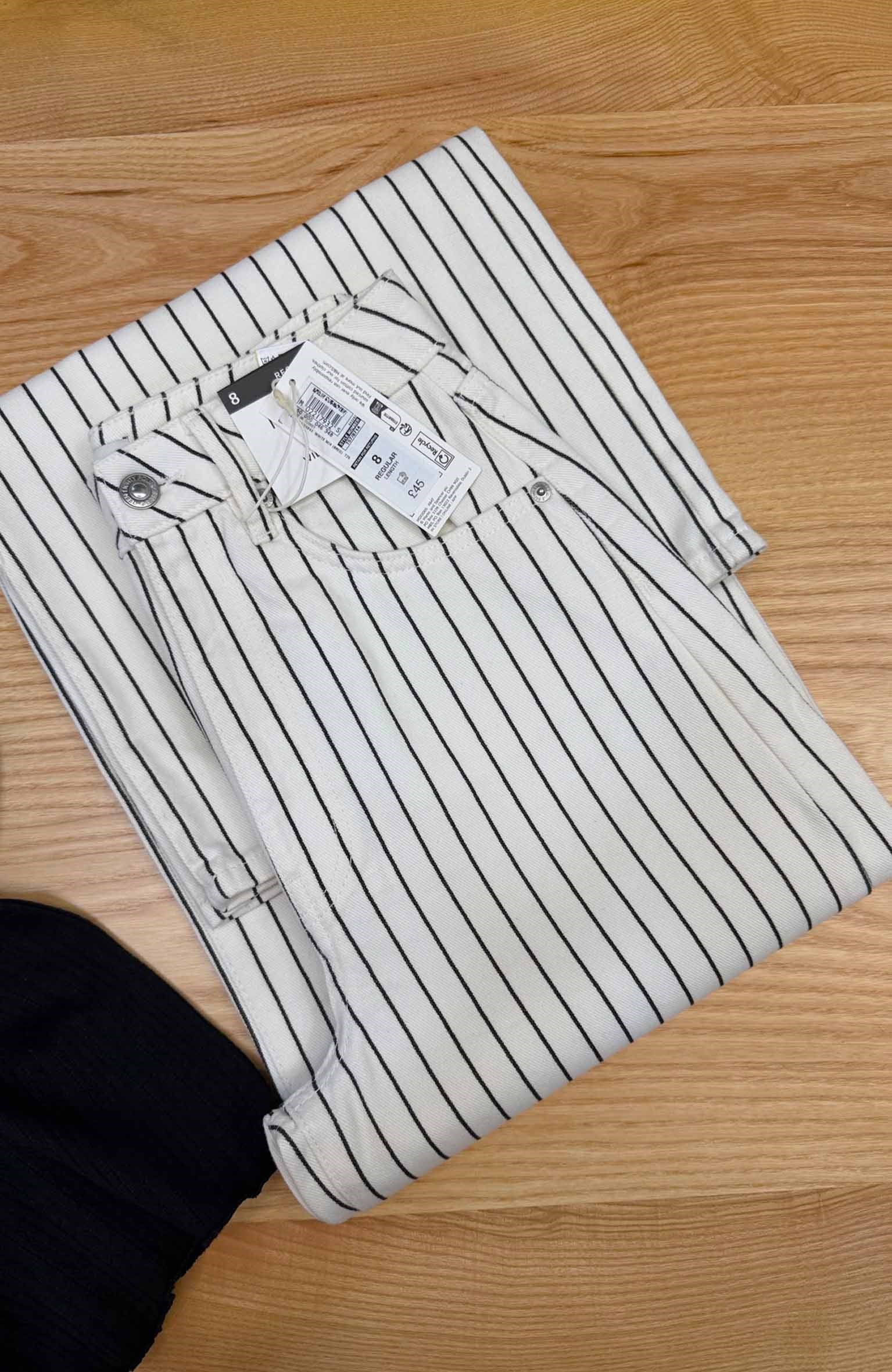 K4293 M.S ÇİZGİLİ REGULAR KREM PANTOLON