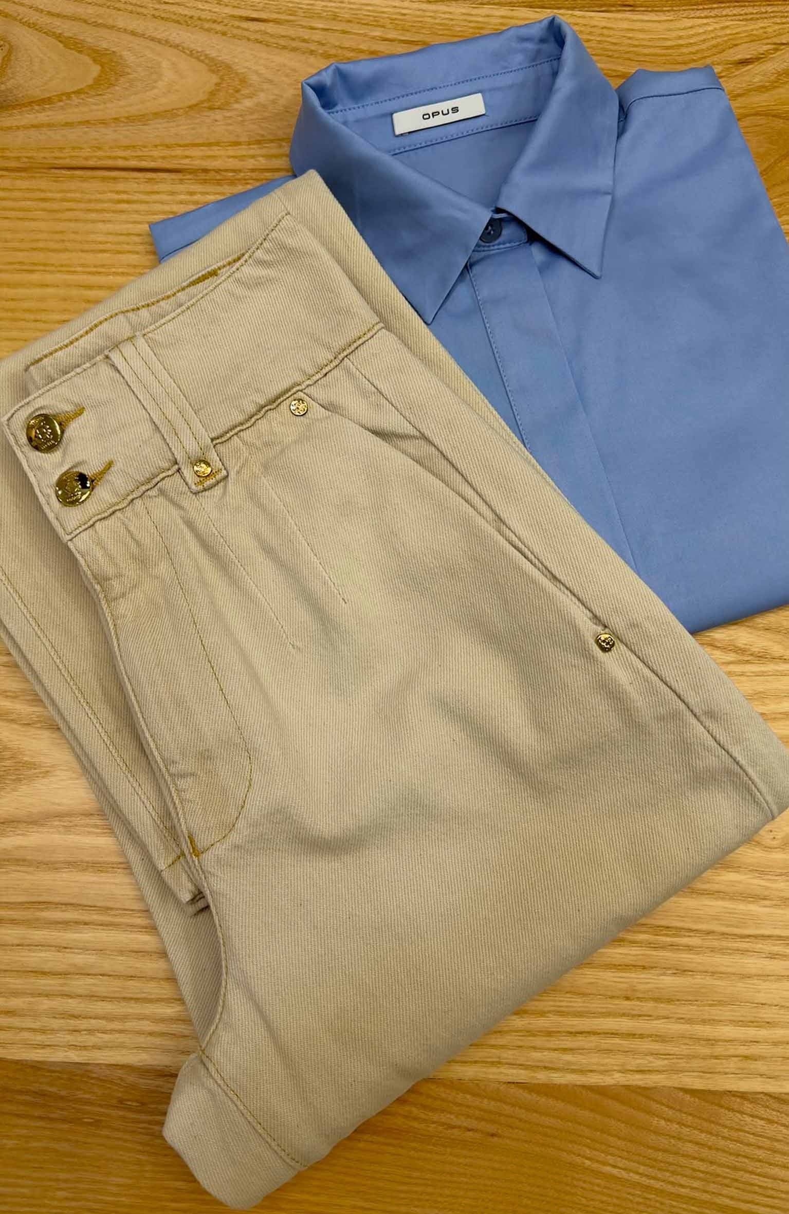 K4297 HOLLAND C. GOLD DÜĞMELİ KREM PANTOLON