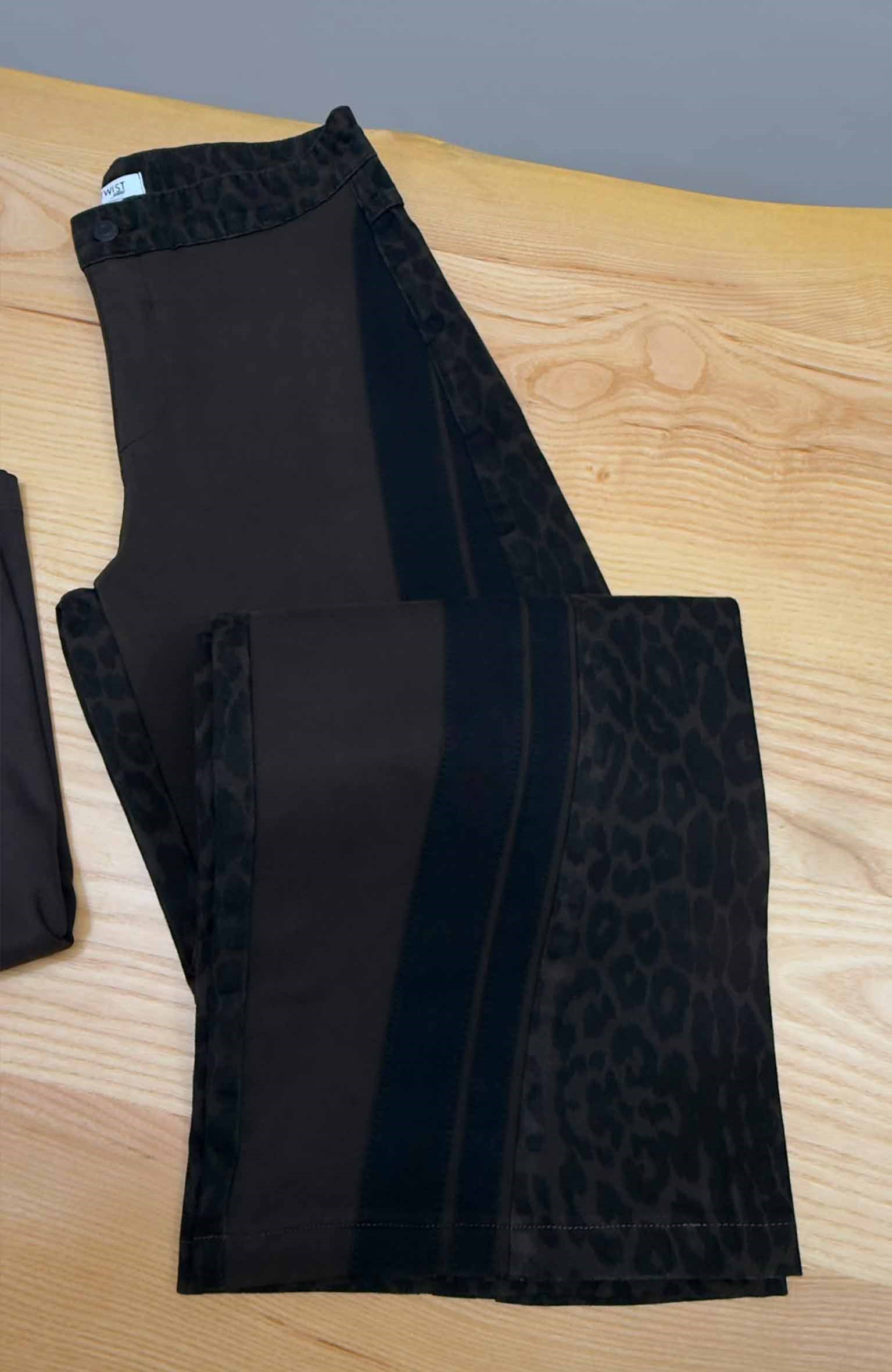 K4312 TW LEOPAR DETAYLI ACI KAHVE DENİM PANTOLON