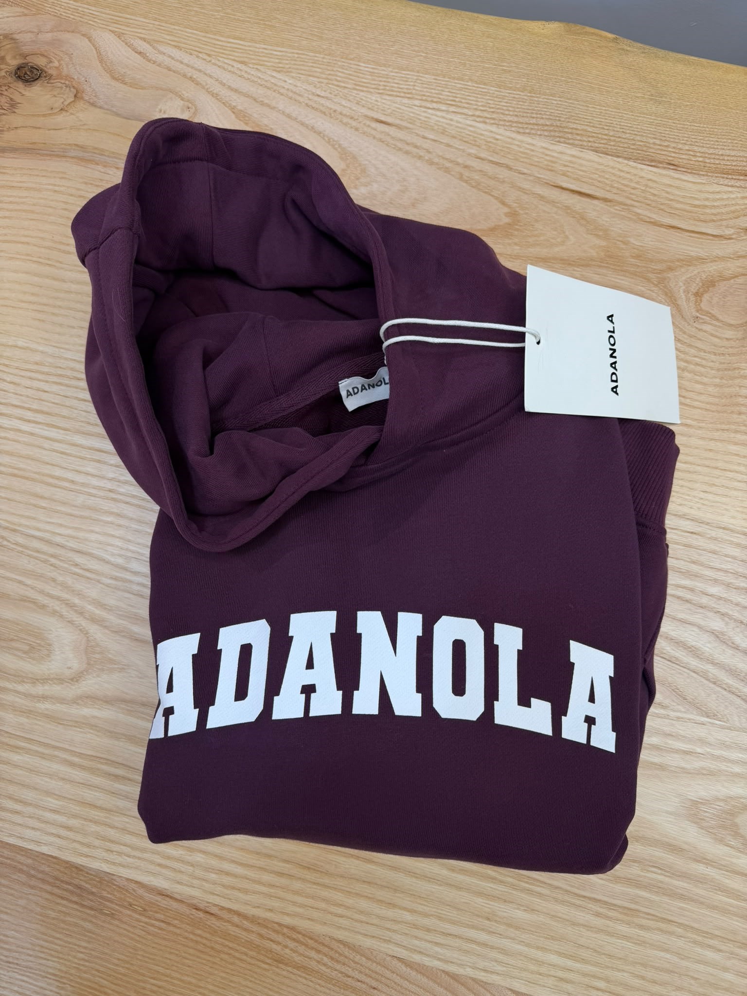 K4411 KAPÜŞONLU OVERSIZE KREM BASKILI VİŞNE SWEAT