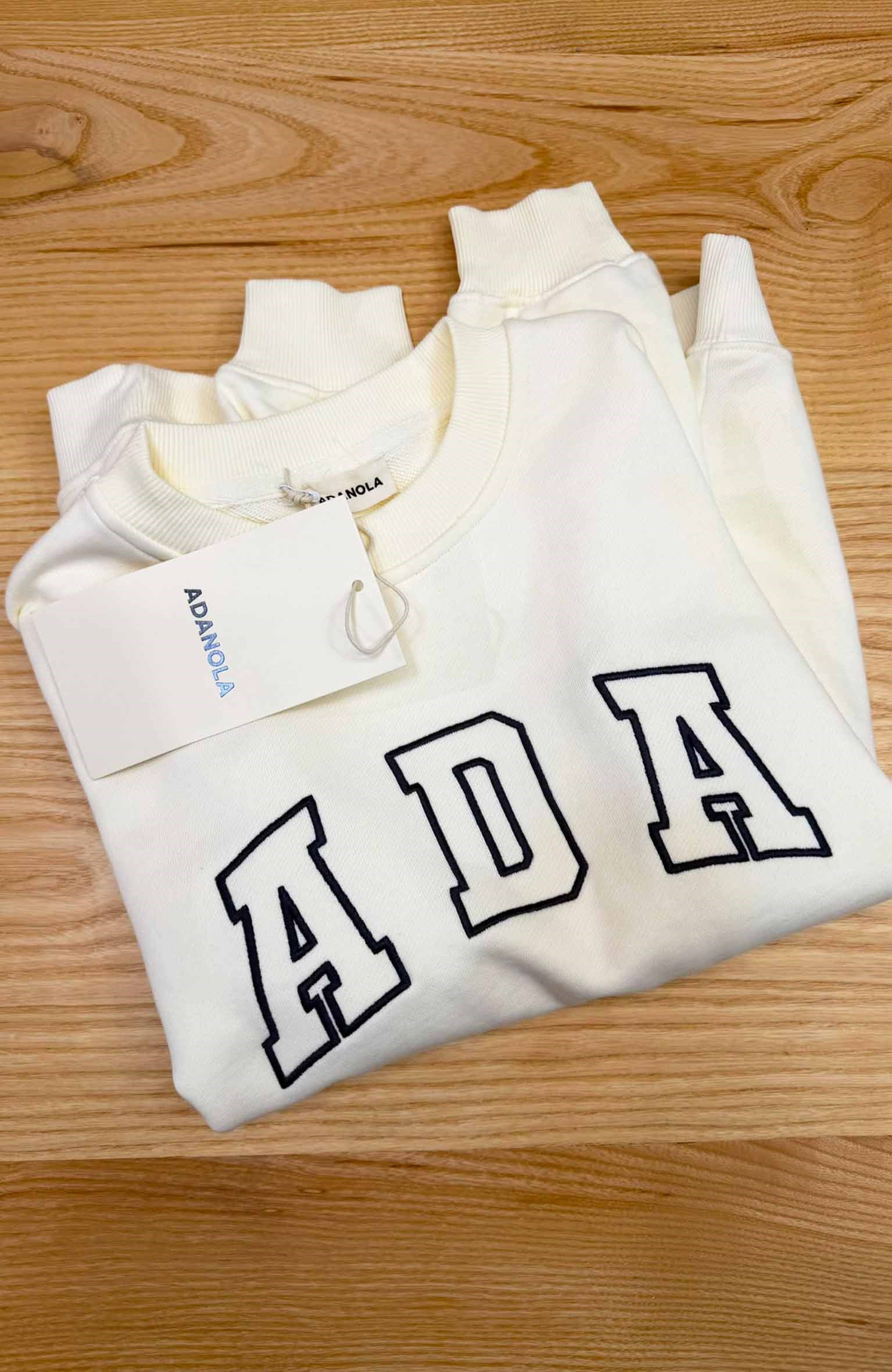 K4467 NAKIŞLI BİSİKLET YAKA KREM OVERSIZE SWEAT