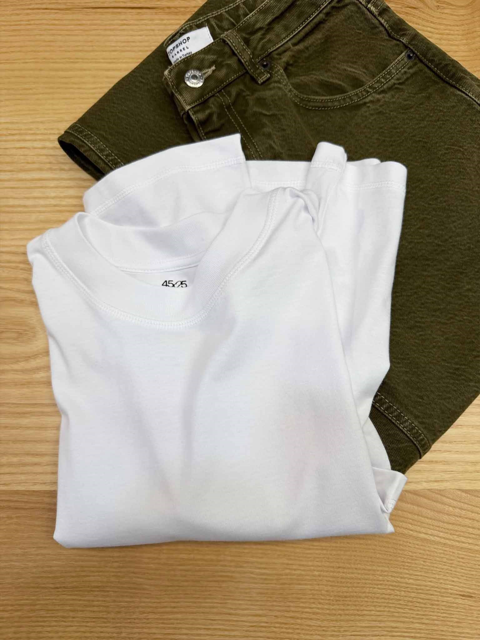 K4486 A.SOS BEYAZ BOXY T-SHIRT
