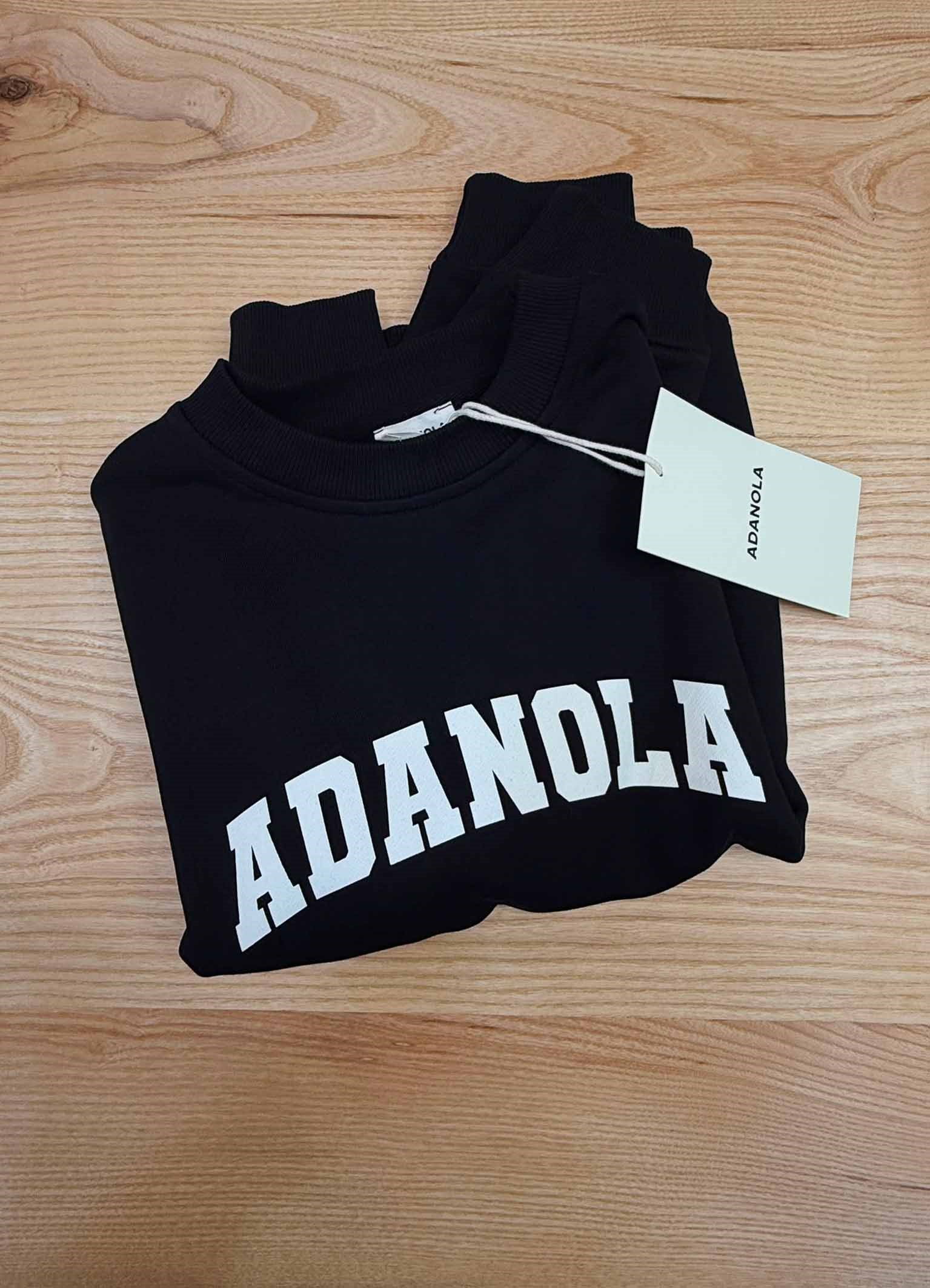 K4494 BİSİKLET YAKA BASKILI OVERSIZE SİYAH SWEAT