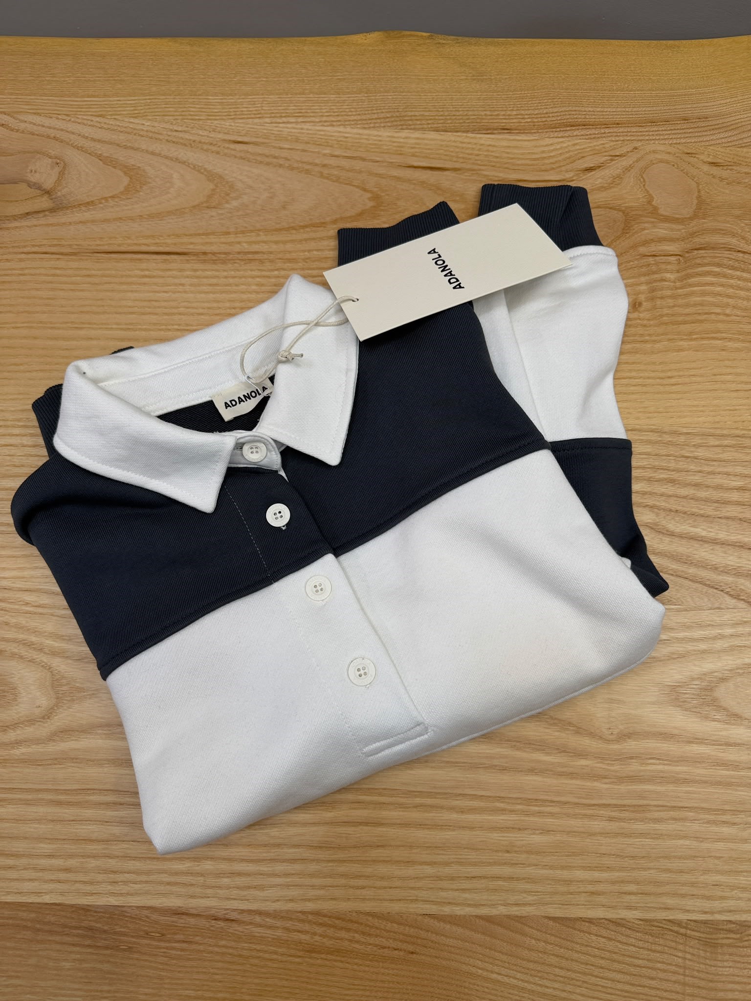 K4521 POLO YAKA LACİVERT ŞERİTLİ OVERSIZE SWEAT