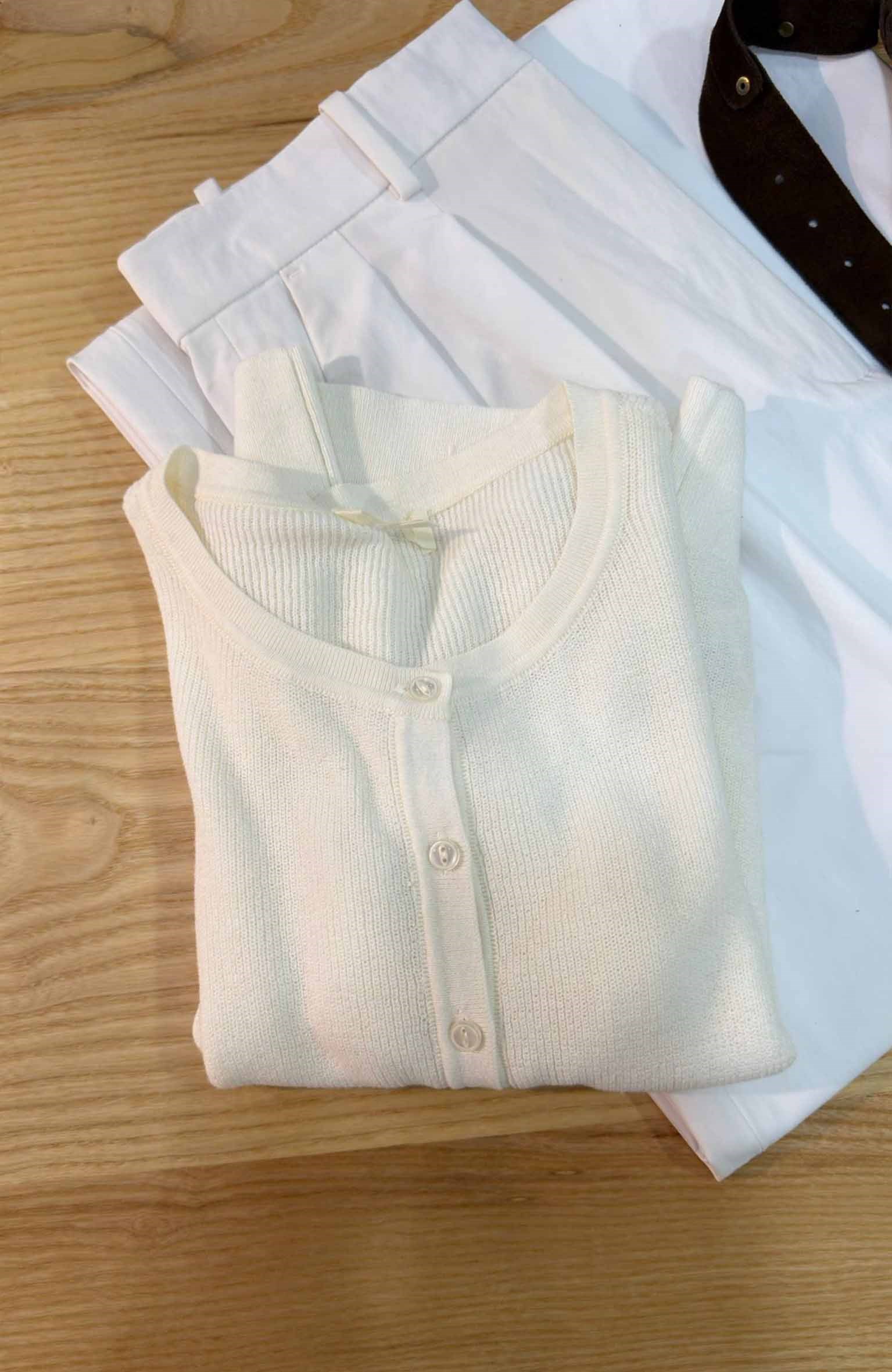 K4547 İNCE TRİKO KISA KOL KREM HIRKA