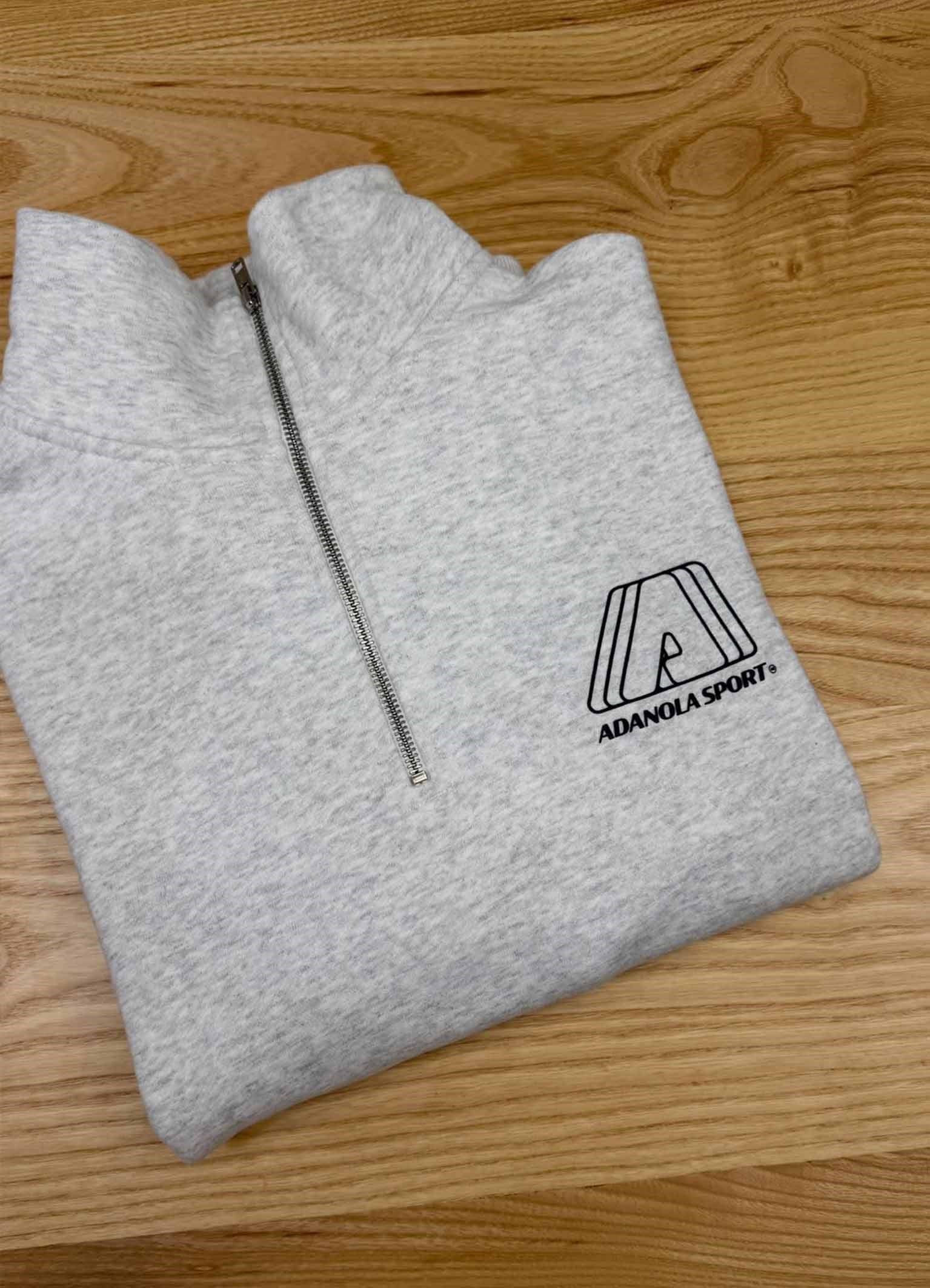 K4640 YARIM FERMUARLI BASKILI GRİ OVERSIZE SWEAT
