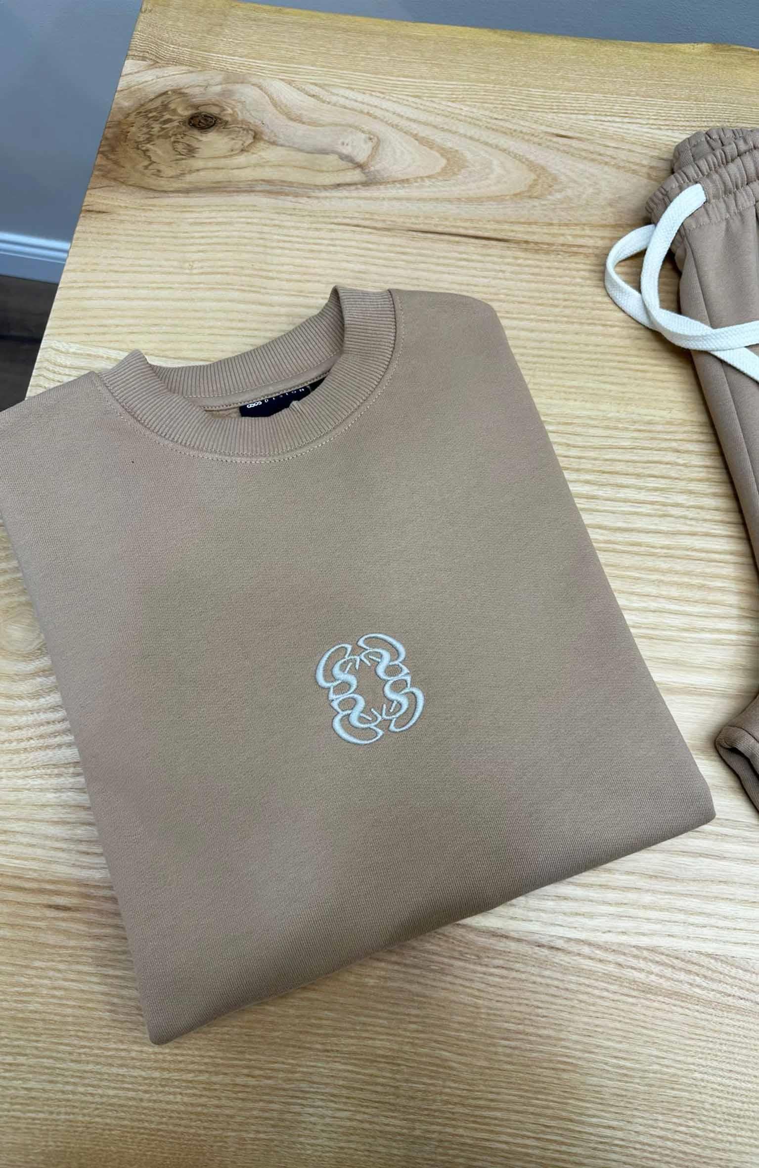 MEN1203 AS.OS NAKIŞ DETAYLI ŞARDONLU KAHVE SWEAT