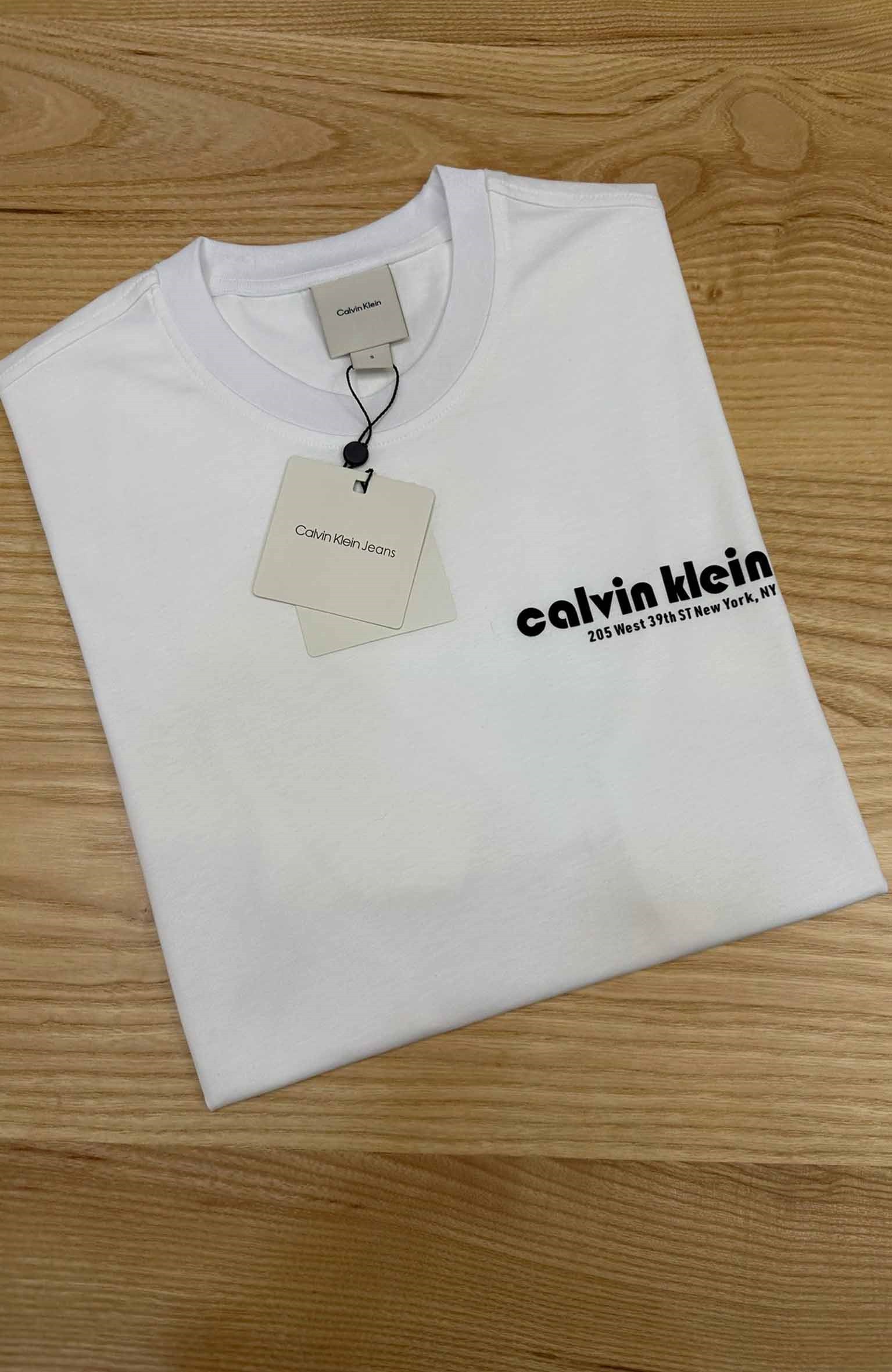 MEN1324 CK SİYAH SLİKON BASKILI BEYAZ T-SHIRT