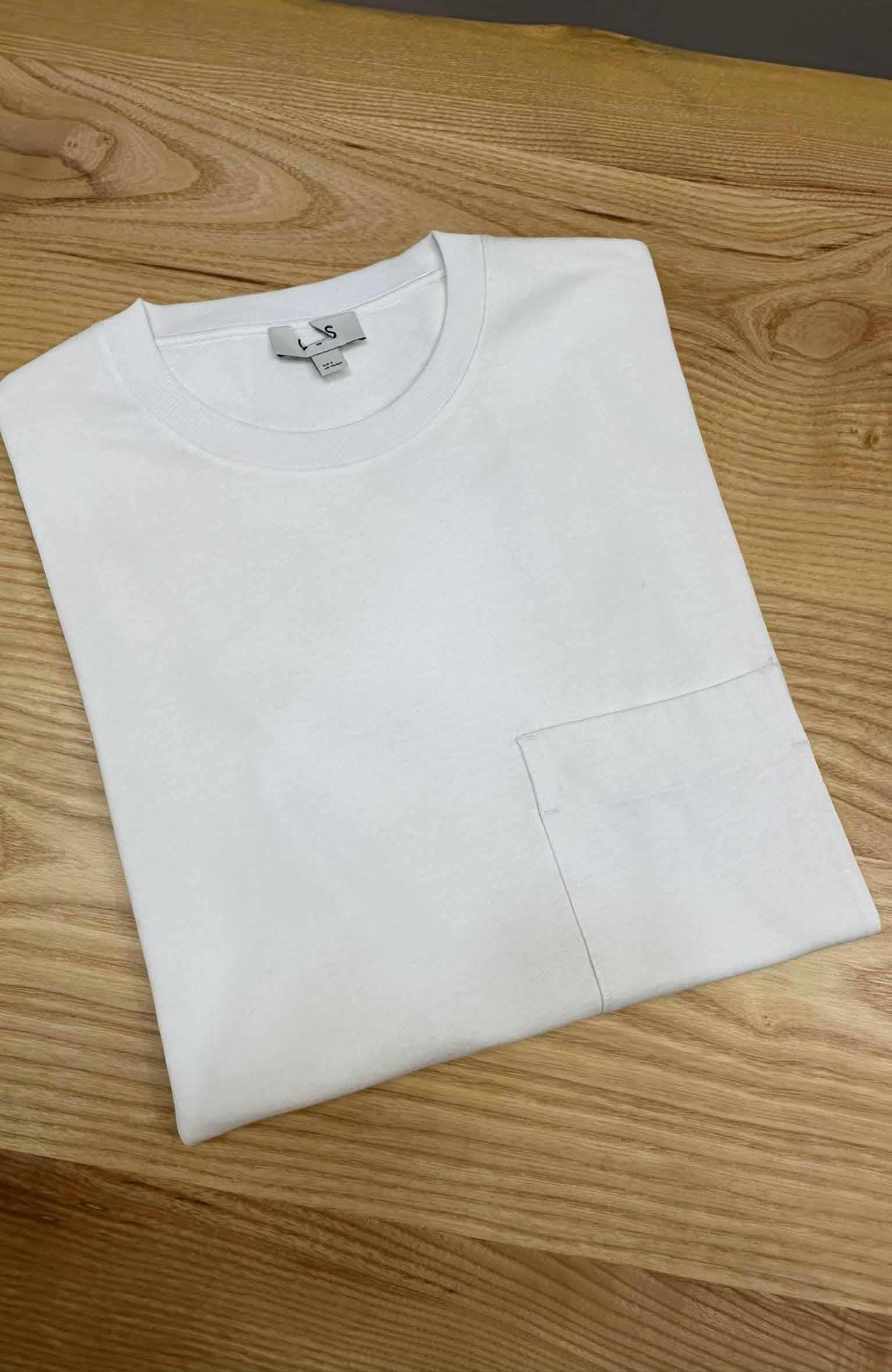 MEN1435 C.OS CEPLİ BEYAZ TOK T-SHIRT