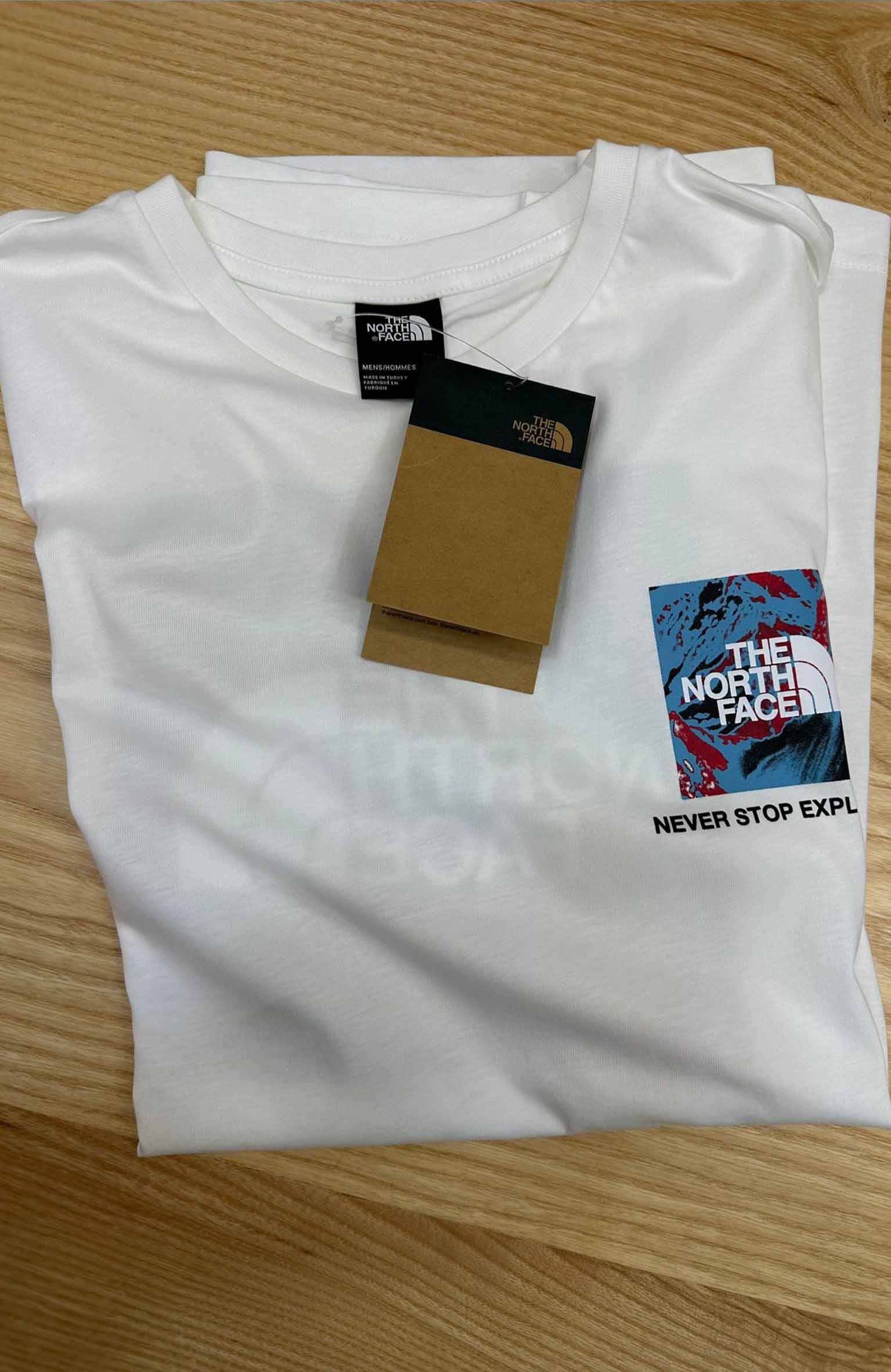 MEN1456 THE N.F. RENKLİ BASKILI PAMUKLU BEYAZ T-SHIRT