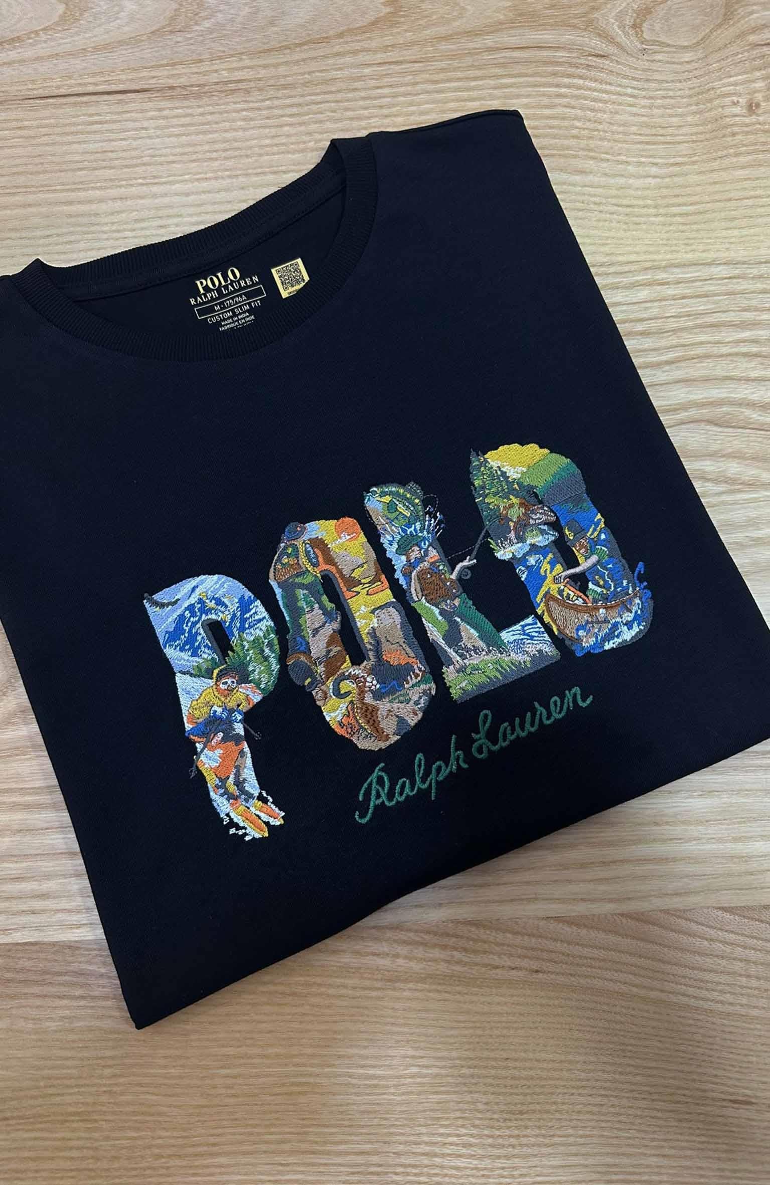 MEN1464 PRL NAKIŞLI SİYAH T-SHIRT