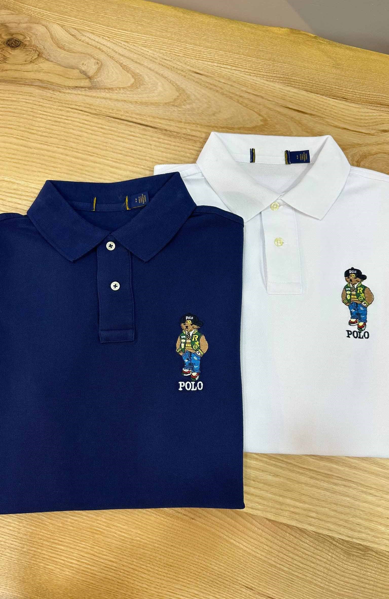MEN1573 PRL BEAR NAKIŞLI POLO T-SHIRT