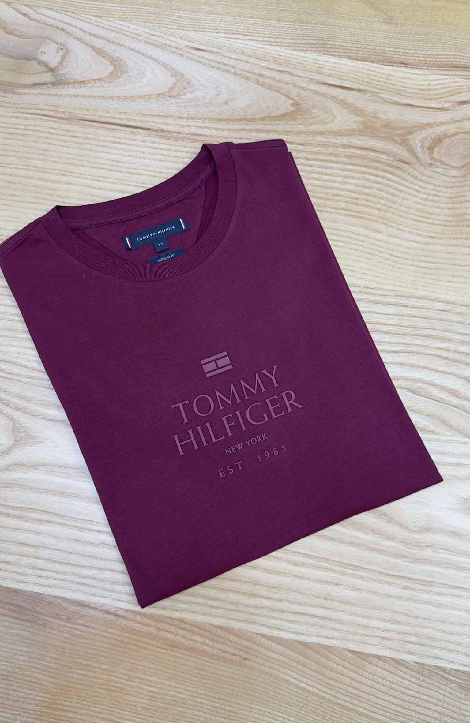 MEN1606 TM SİLİKON BASKILI BORDO T-SHIRT
