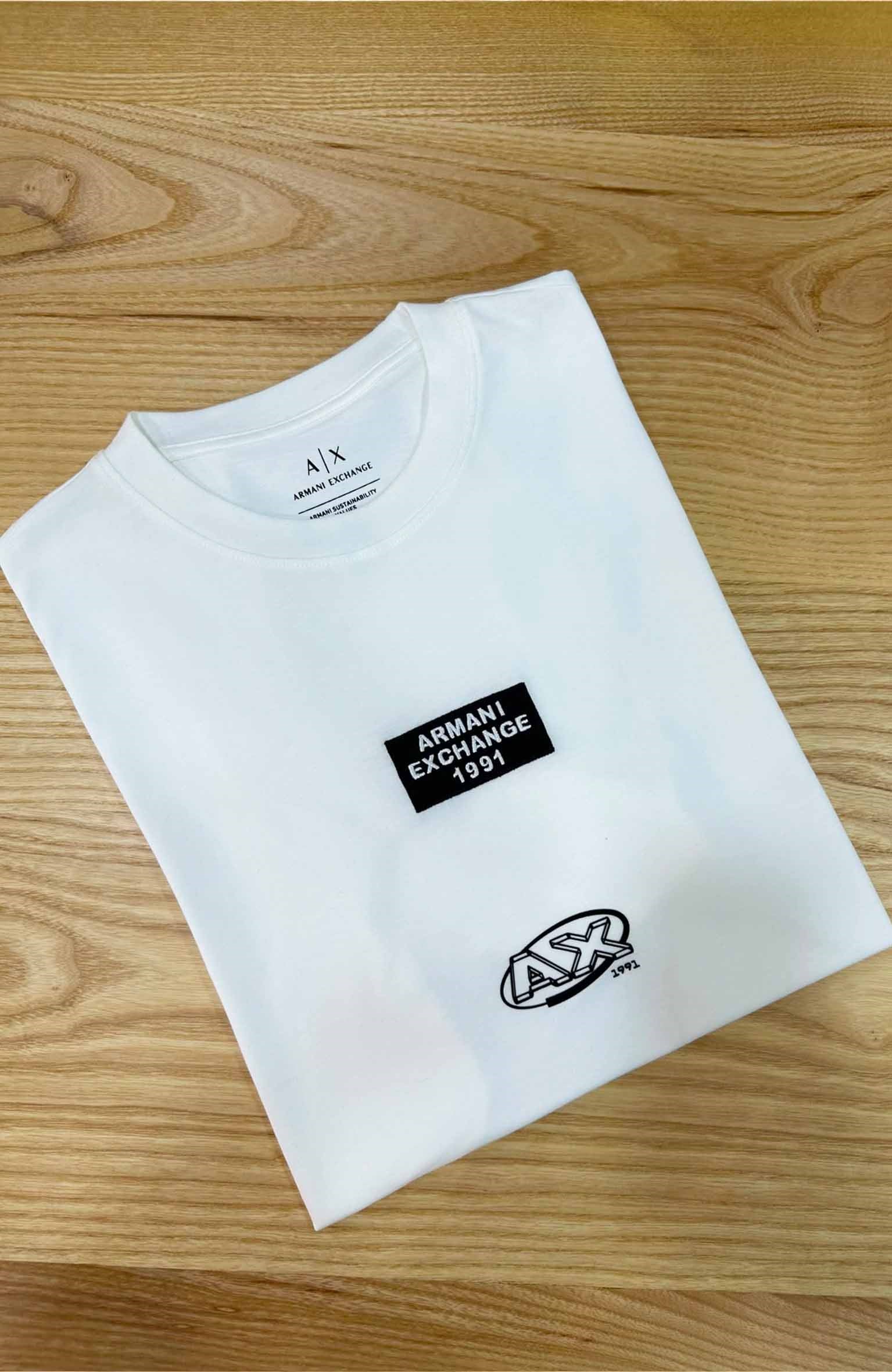 MEN1719 A.X BASKILI BEYAZ T-SHIRT