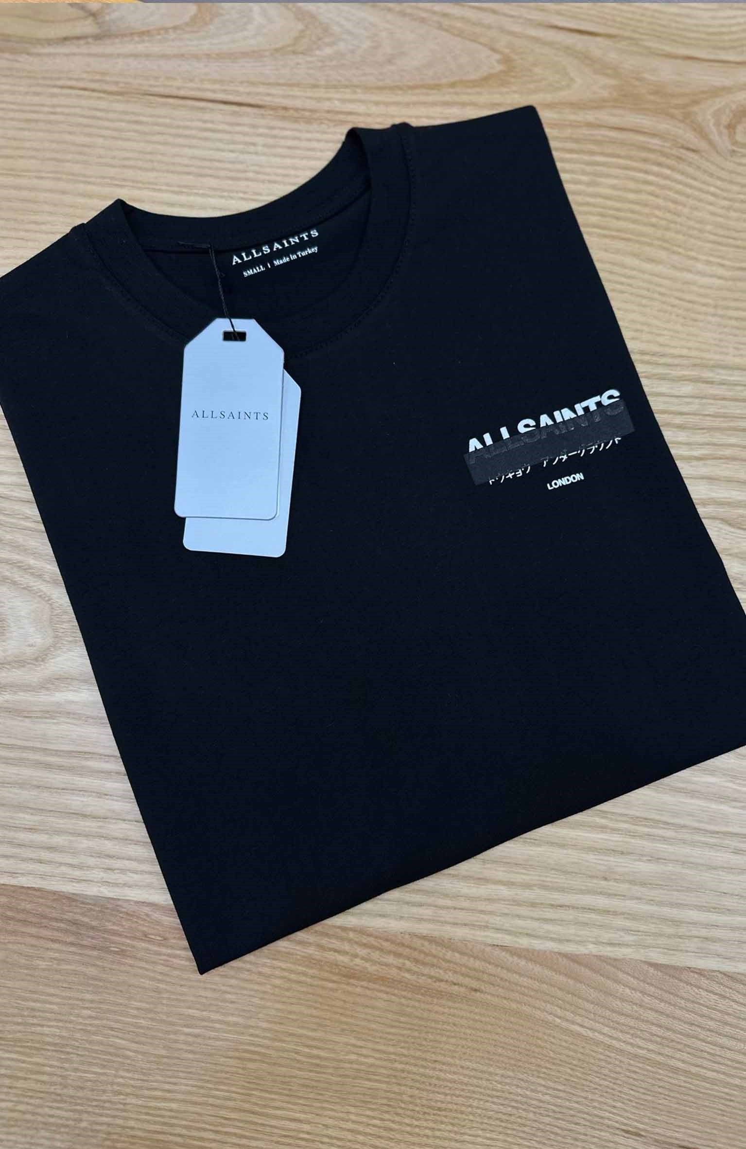 MEN1804 ALL S. ÖN/ARKA BASKILI SİYAH T-SHIRT