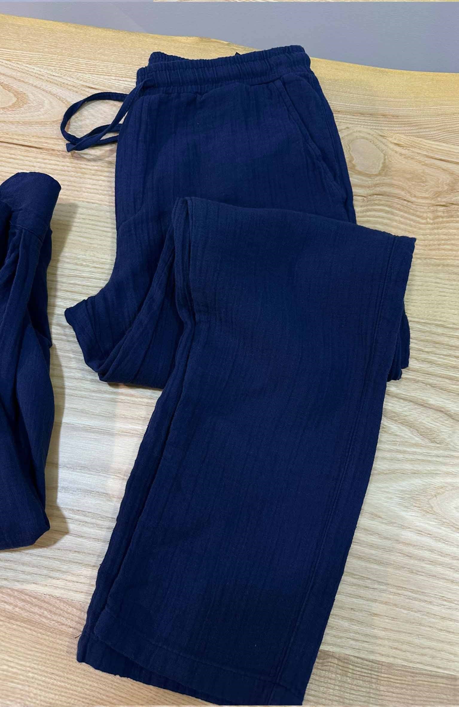 MEN1812 VLBRQ LACİVERT MÜSLİN PANTOLON