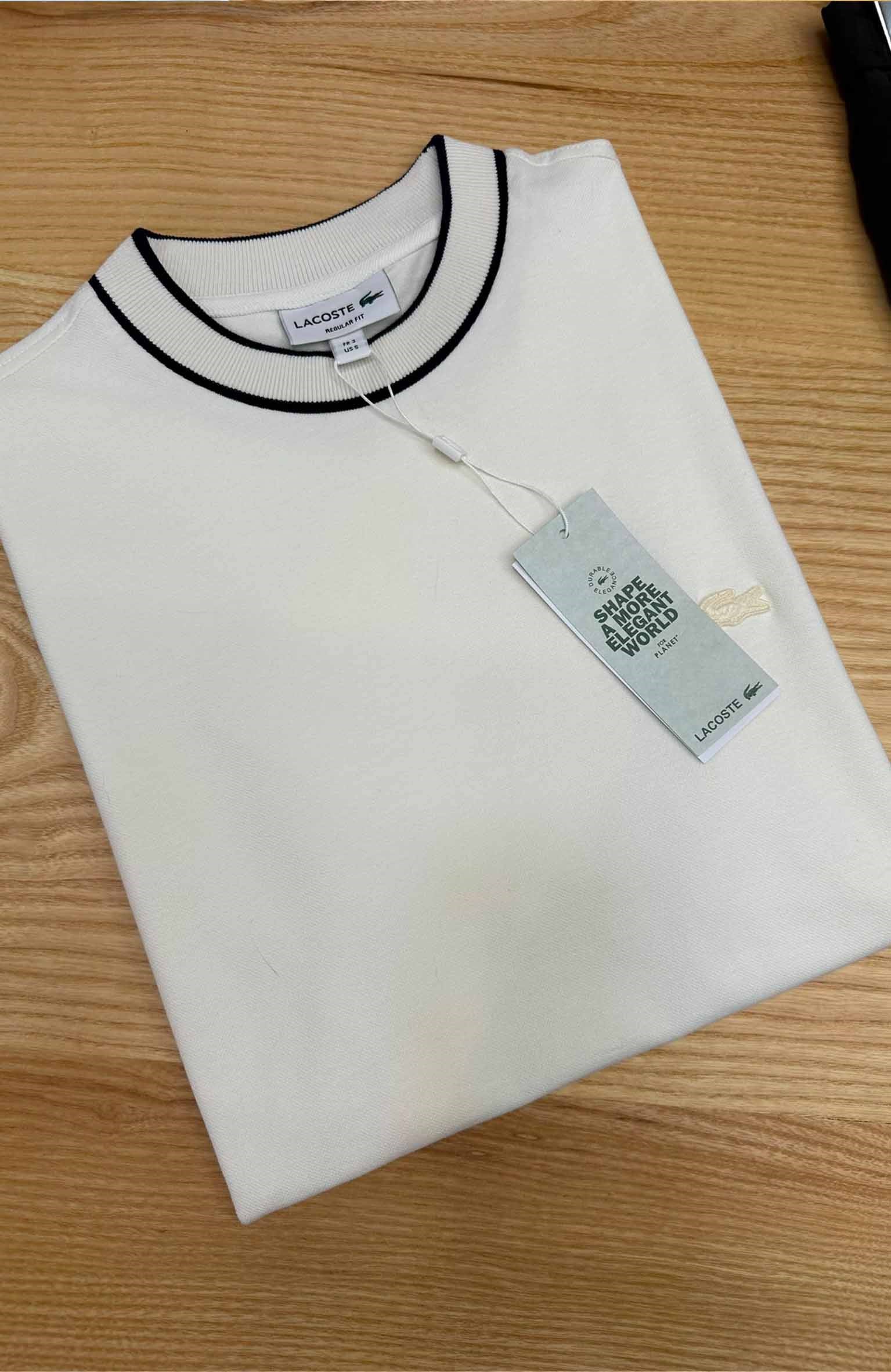MEN1920 LCS DOKUMA YAKA DETAYLI EKRU T-SHIRT