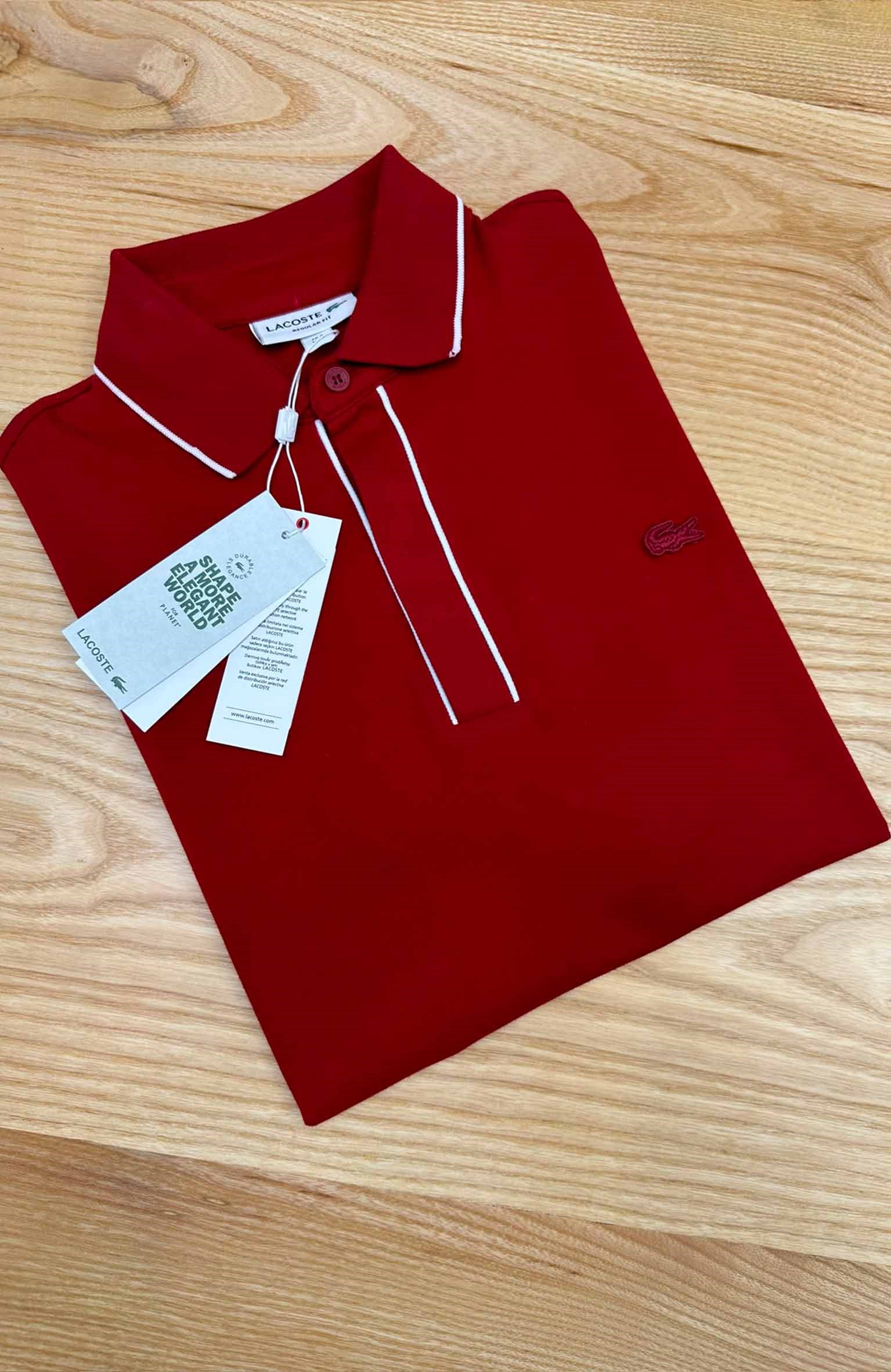MEN1937 LCT EKRU ŞERİTLİ KOYU KIRMIZI PARİS T-SHIRT