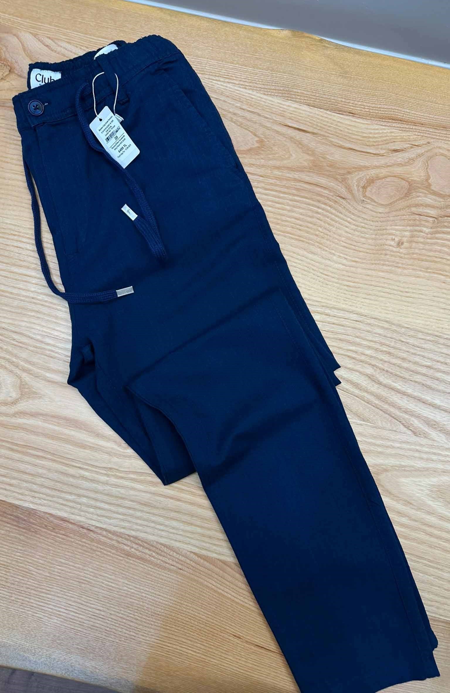 MEN1993 B.MN LACİVERT KETEN PANTOLON