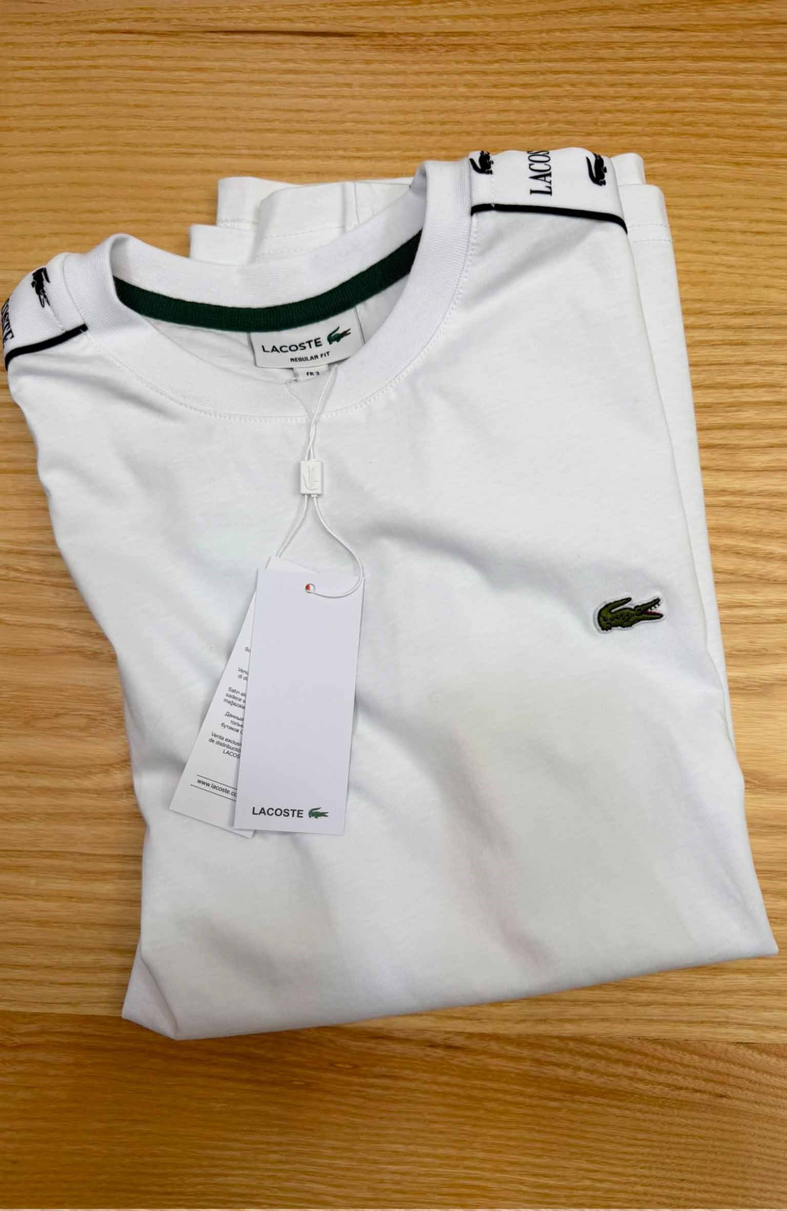 MEN2053 LCT OMUZLARI ŞERİTLİ BEYAZ T-SHIRT