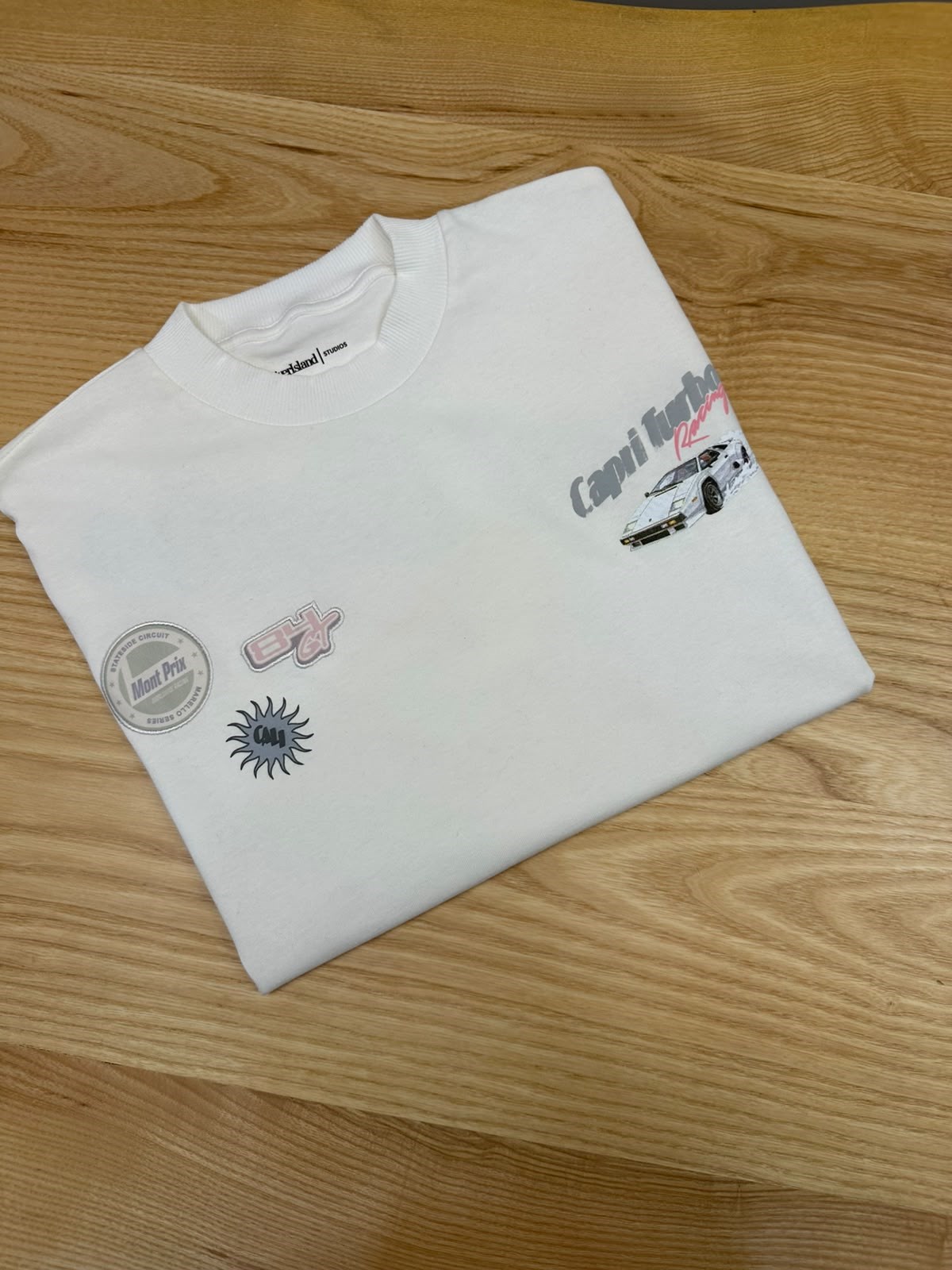 MEN2134 R.ISLAND ÖN/ARKA BASKILI EKRU T-SHIRT