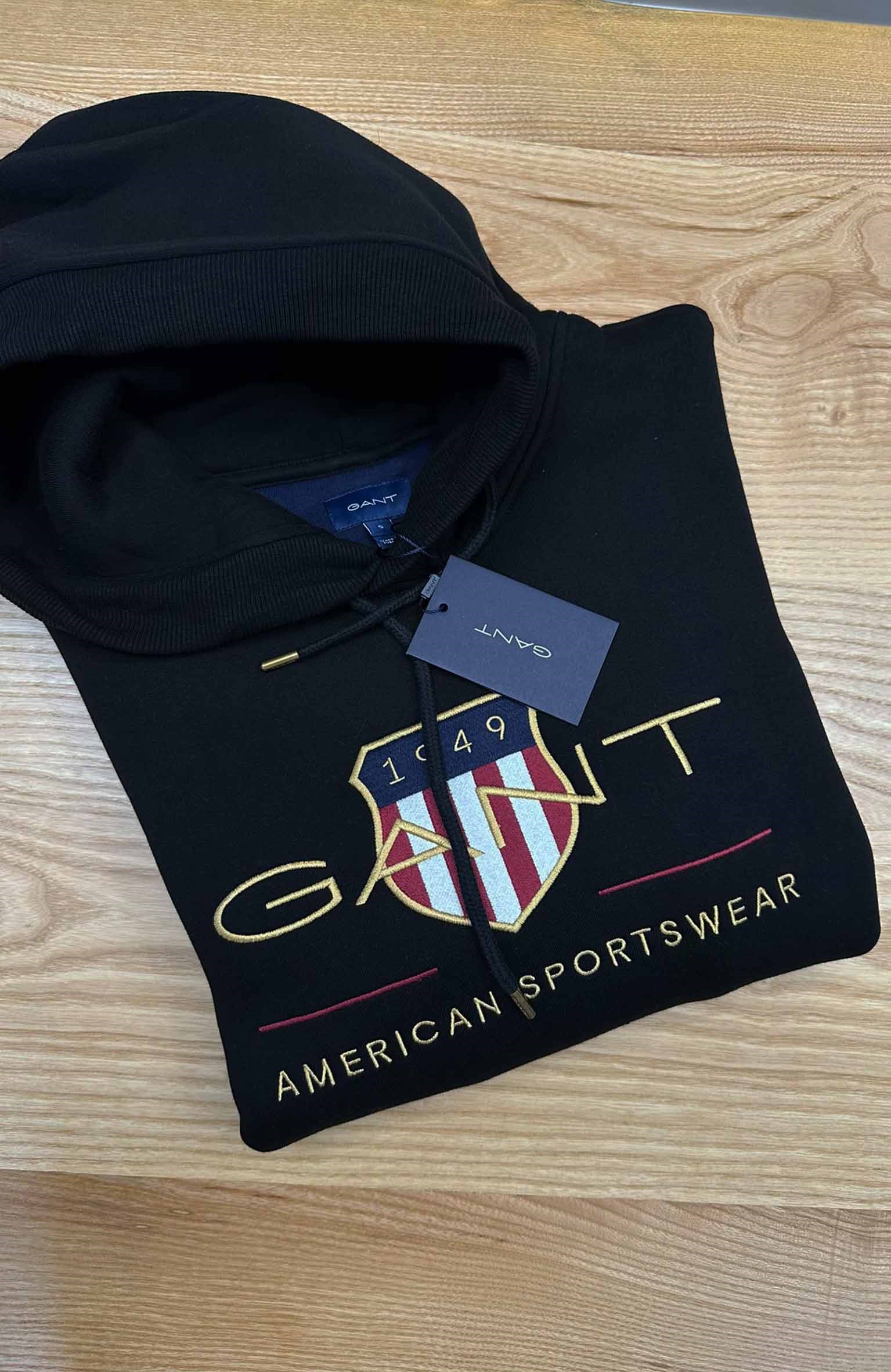 MEN2384 GNT NAKIŞLI KAPÜŞONLU SİYAH SWEAT