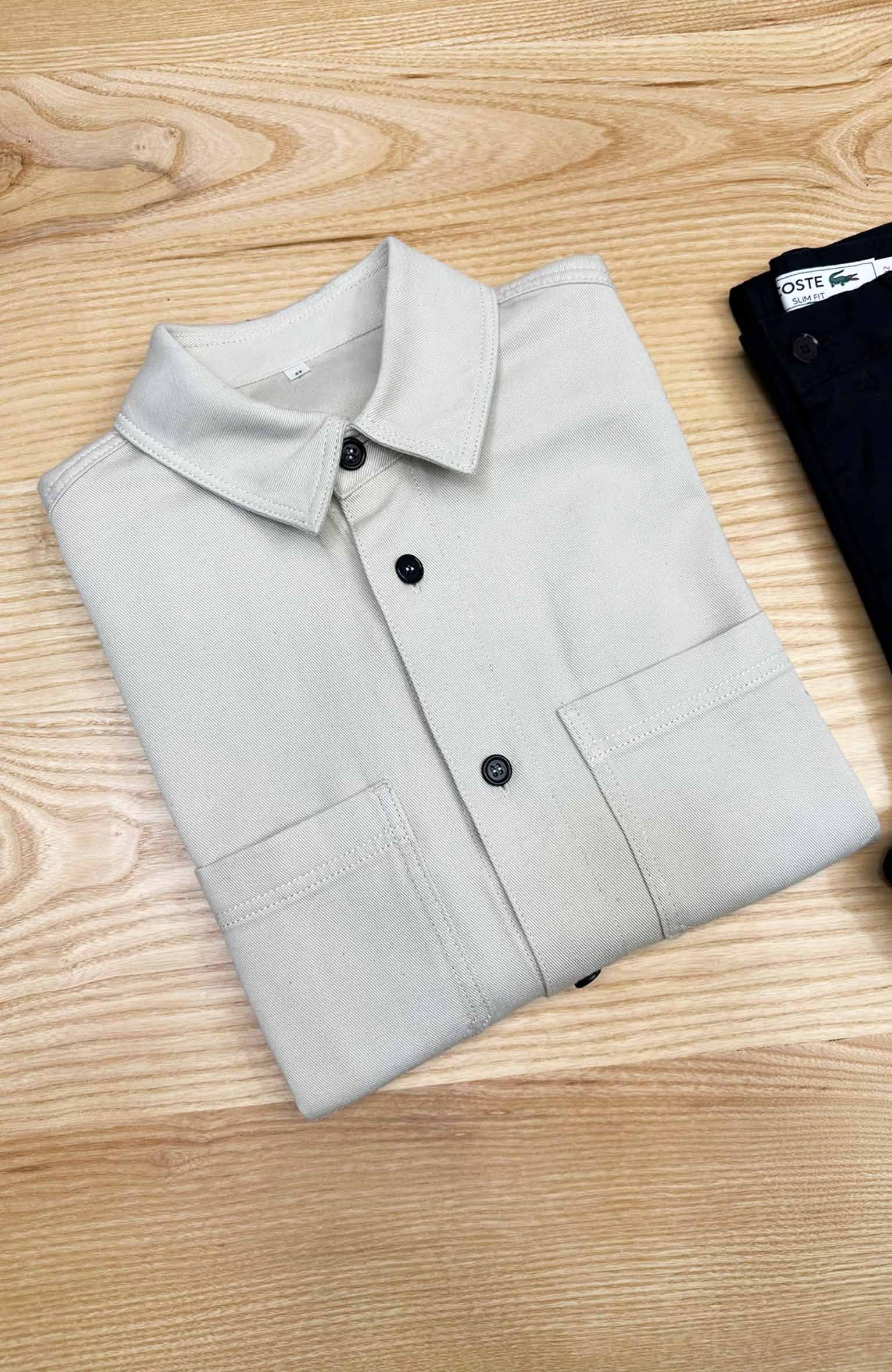 MEN2395 C.OS CEPLİ KREM GÖMLEK CEKET