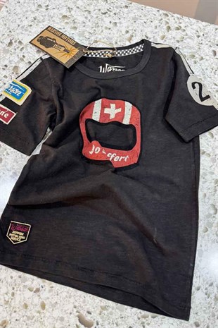 C1539 WAR.SON KASK BASKILI T-SHIRT