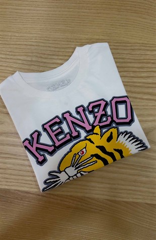 C2384  KNZ KAPLAN BASKILI BEYAZ  T-SHIRT