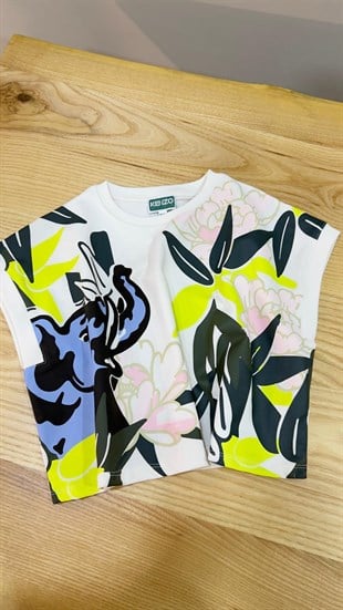 C2389 KNZ ÇİCEK DESENLİ CROP T-SHIRT 