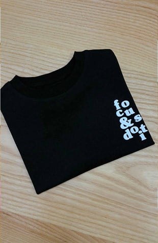 C2461 KI.ABI ÖN/ARKA BASKILI SİYAH T-SHIRT