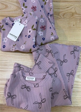 C2560 DESENLİ PEMBE FİTİLLİ TAYTLI TAKIM