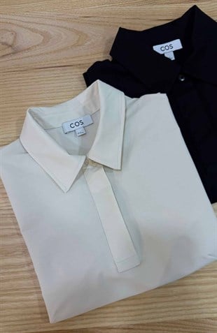 K3860 C.OS YAKALI YARIM DÜĞMELİ T-SHIRT