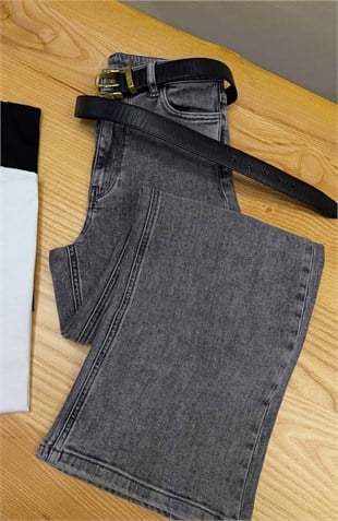 K4289 BYBR TAŞLAMALI GRİ JEAN