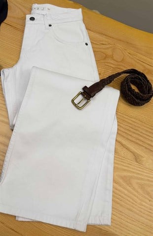 K4339 SBDUED LİKRASIZ BEYAZ JEAN
