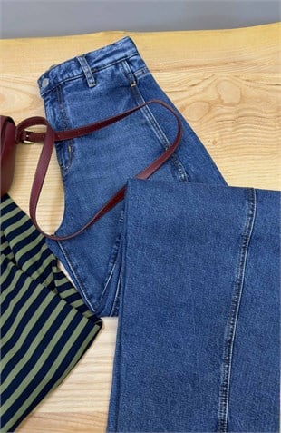 K4597 A.D YANDAN CEPLİ BARREL JEAN