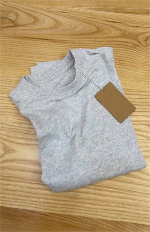 K4600 1.N PAMUKLU GRİ  T-SHIRT