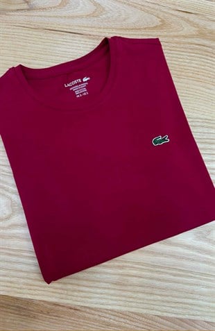 MEN1934 LCT PAMUKLU BİSİKLET YAKA BORDO T-SHIRT